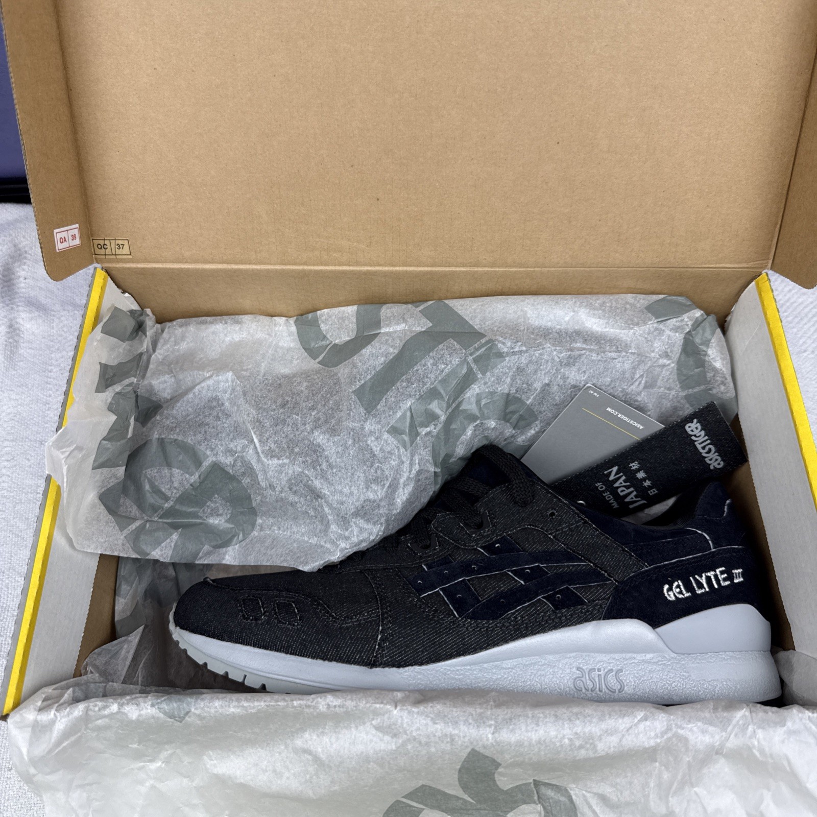 Asics Gel-Lyte 3 Mid Grey/Black Mens Size 8.5 H7ZNQ-9690 Japanese Denim
