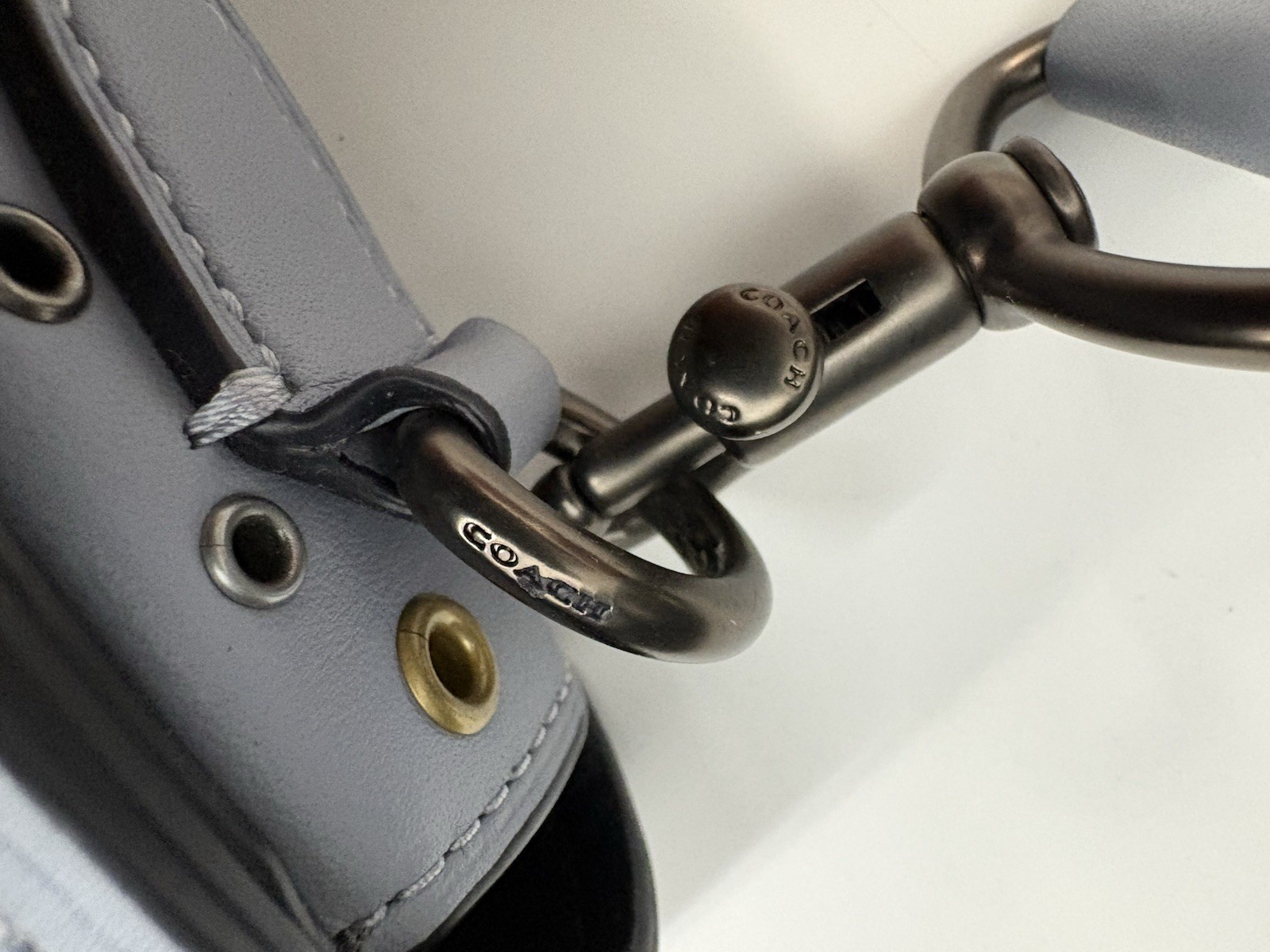Coach 1941 Scattered Rivet Saddle Bag Leather Crossbody Mist Blue 69480 W/Dust
