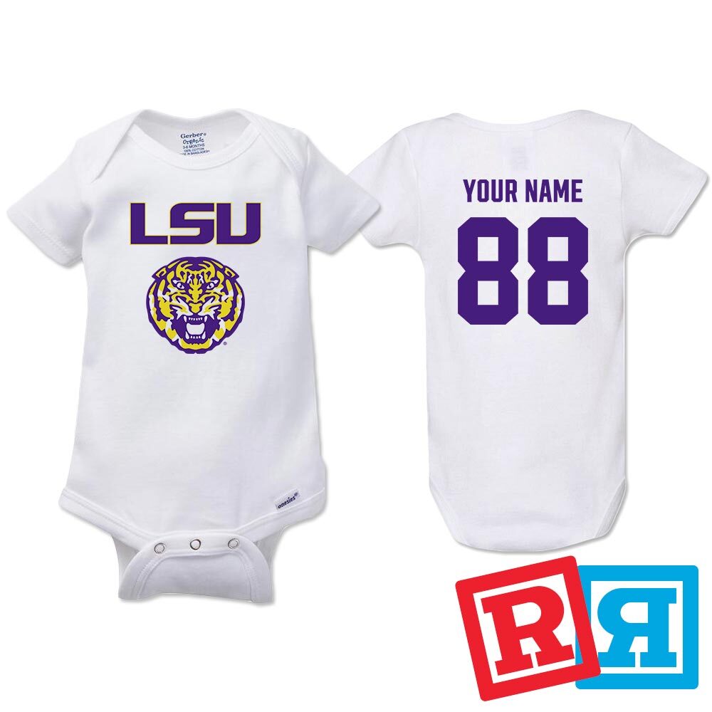 Personalized LSU Tigers Gerber Baby Onesie® Cotton Custom Bodysuit