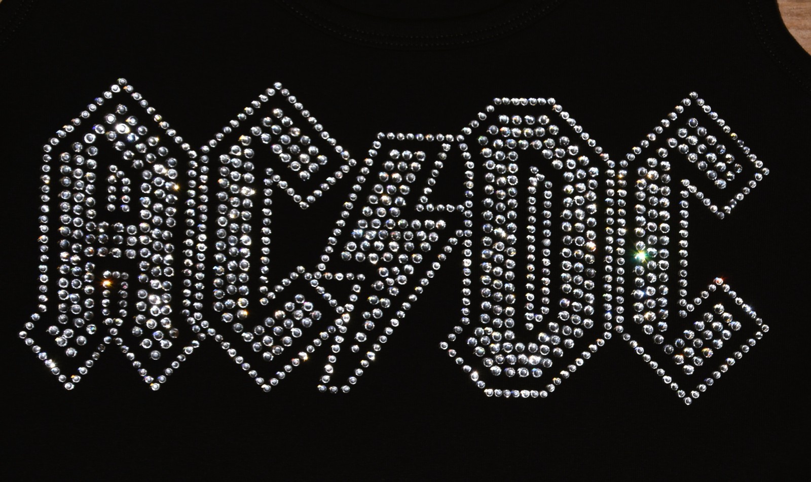 AC/DC rhinestone bling shirt or tank XS S M L XL XXL 1X 2X 3X 4X 5X clear