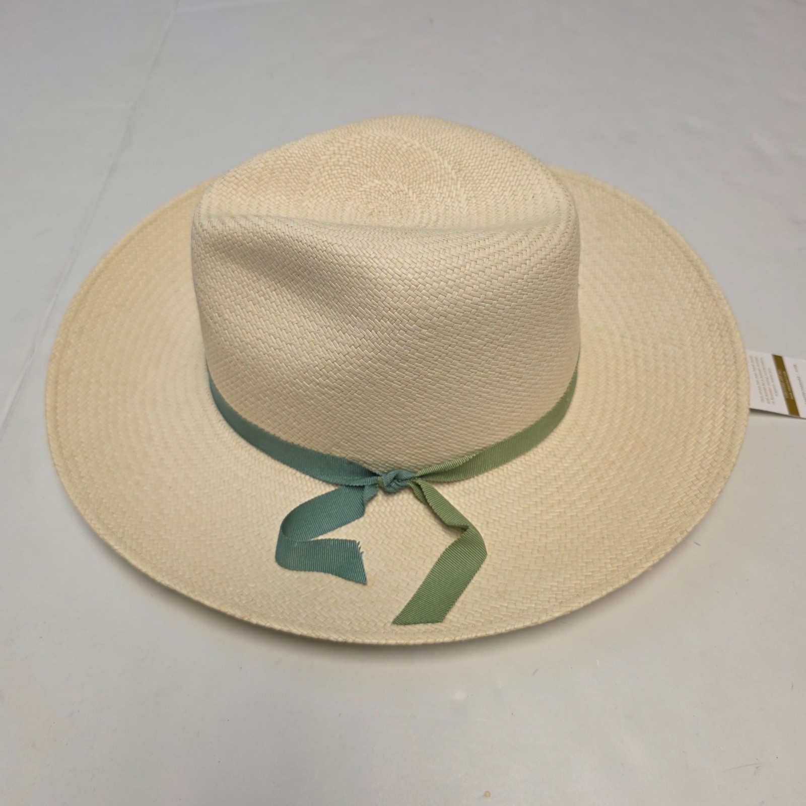 $285 New FREYA Straw Hat Sun Protection UPF 50 Women LARGE Beige Seafoam Ribbon
