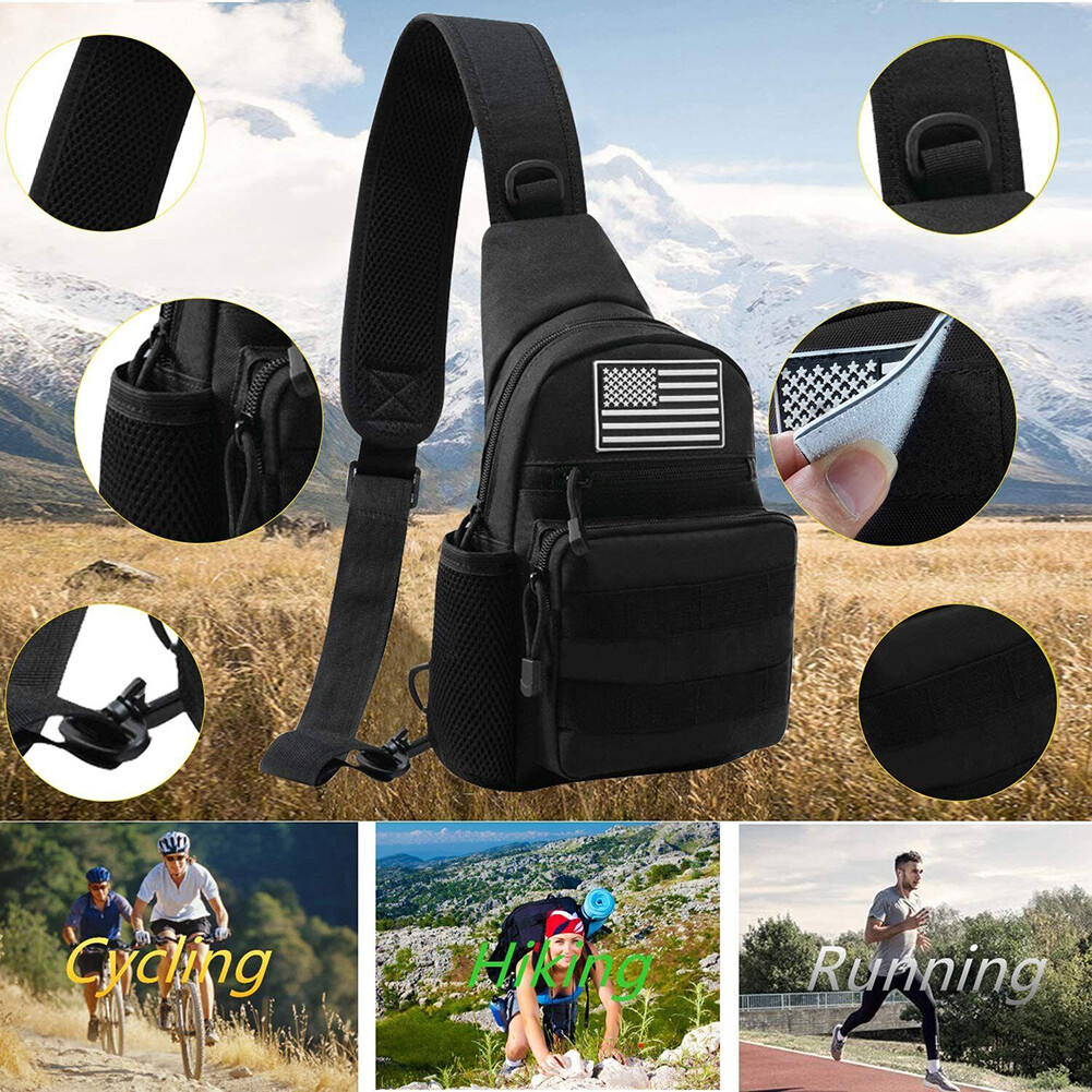Mens Military Tactical Molle Chest Pack Backpack Sling Shoulder Crossbody Bag US