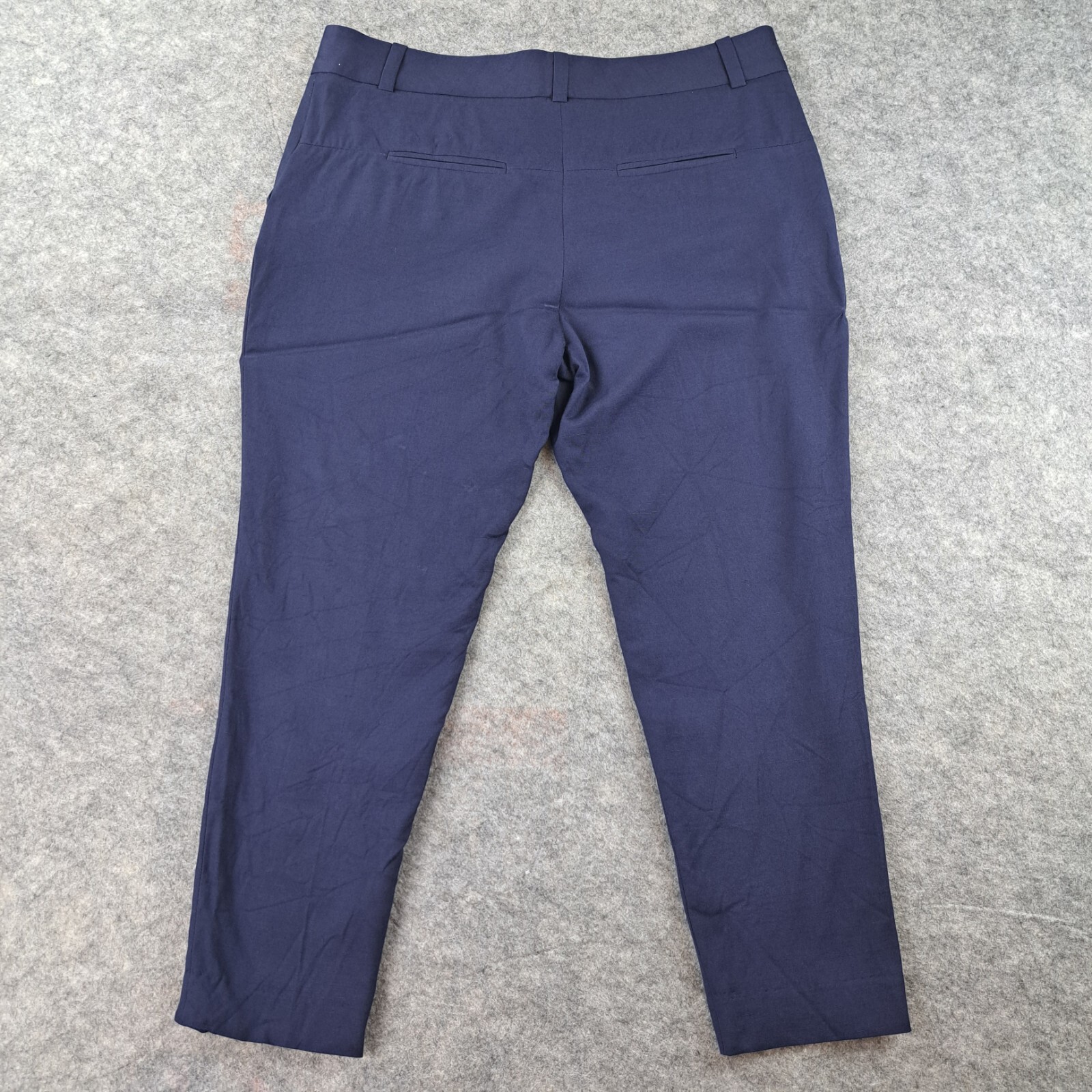 Diane Von Furstenburg Pants Womens Size 6 Blue Linen Crop Ankle Trouser Career