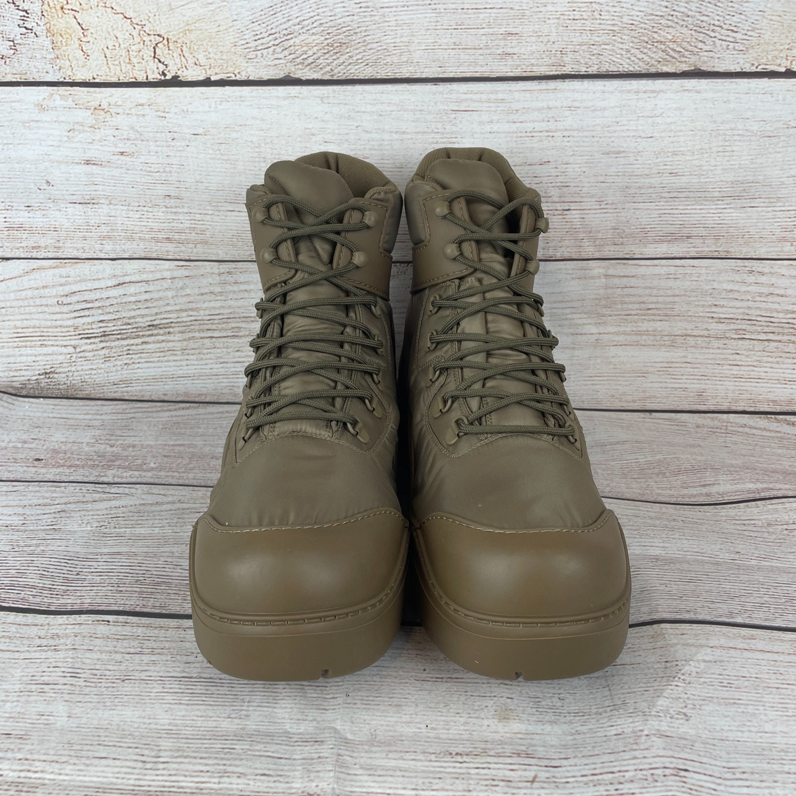Bottega Veneta Puddle Bomber Mens Sz EU 46 US13 Lace Up Boots Jute Tan Nylon
