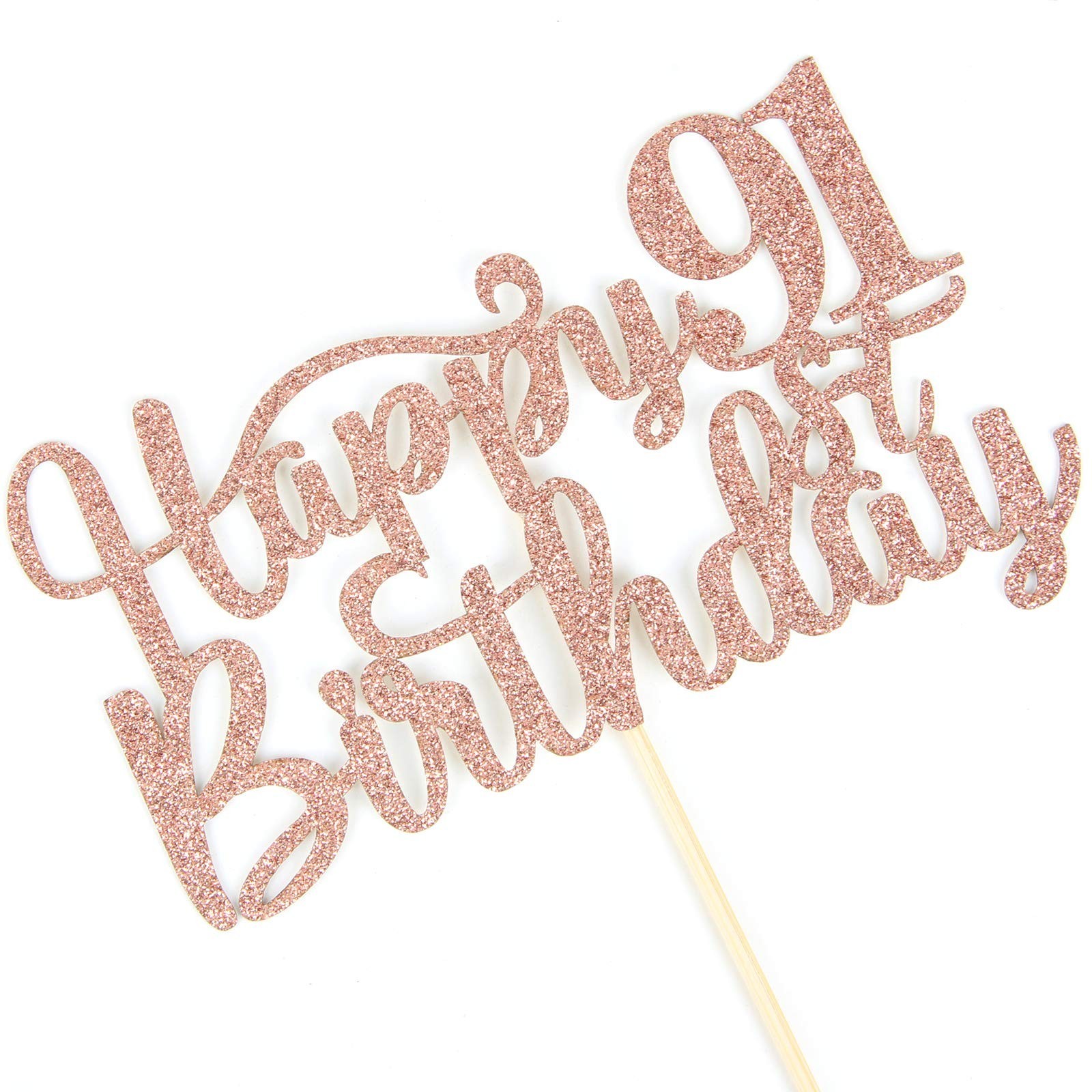 Happy 91st Birthday Cake Topper, 91st Birthday/Anniversary Party Supplies, Ch…