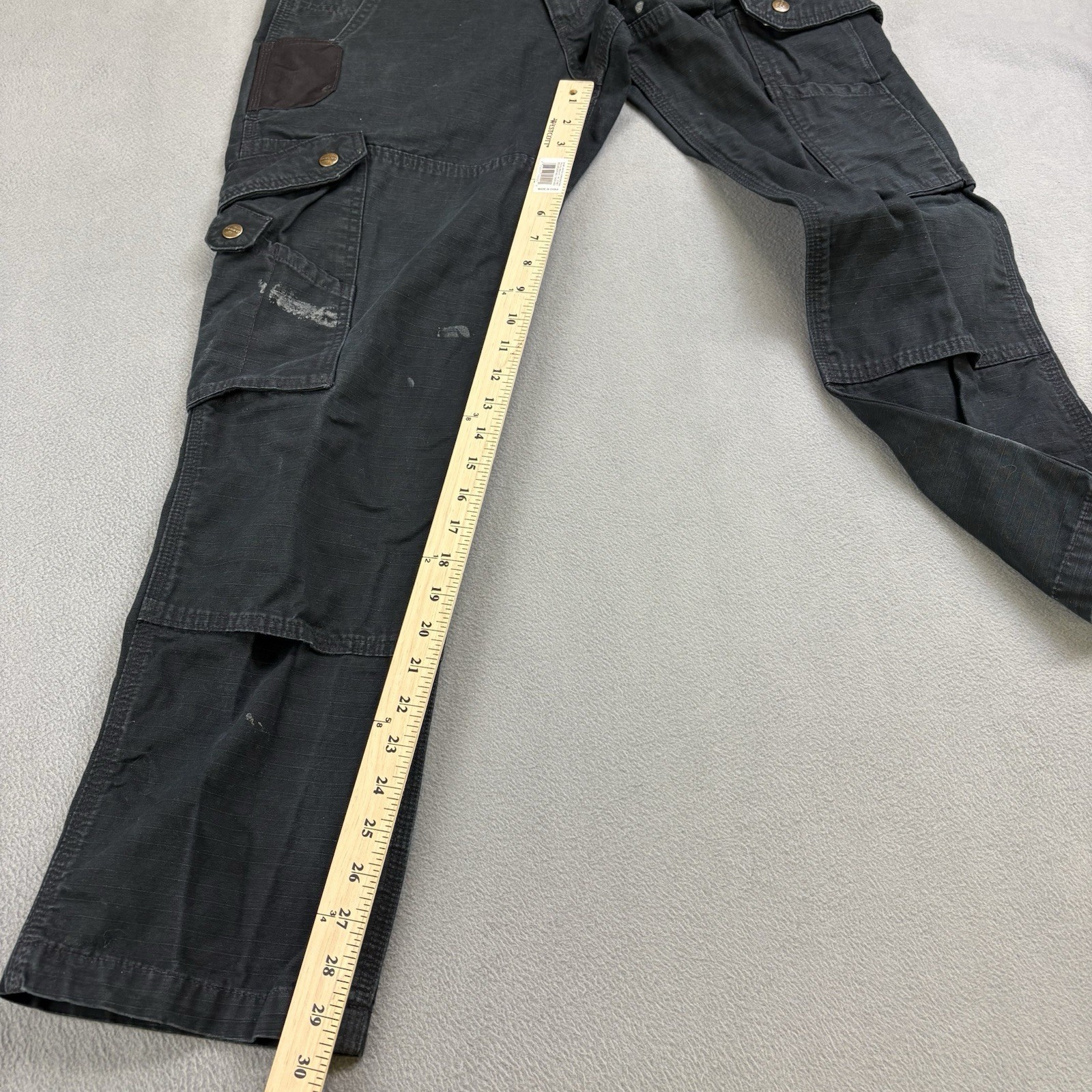 Carhartt Double Knee Cargo Pants Size 30×29.5 in. Black B342 BLK