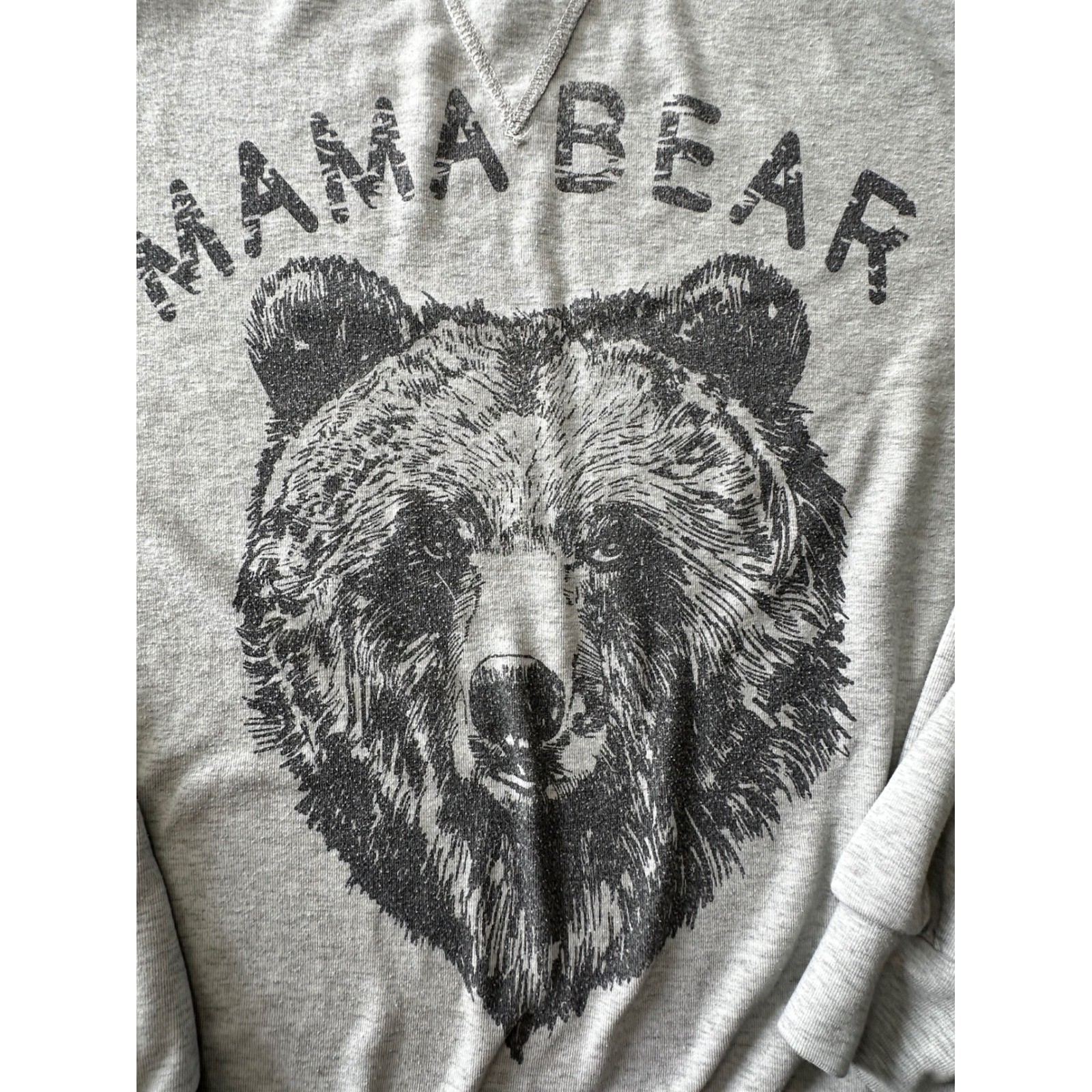Blooming Jelly Mama Bear Sweatshirt Gray Graphic Pullover XL Womens Heather Grey