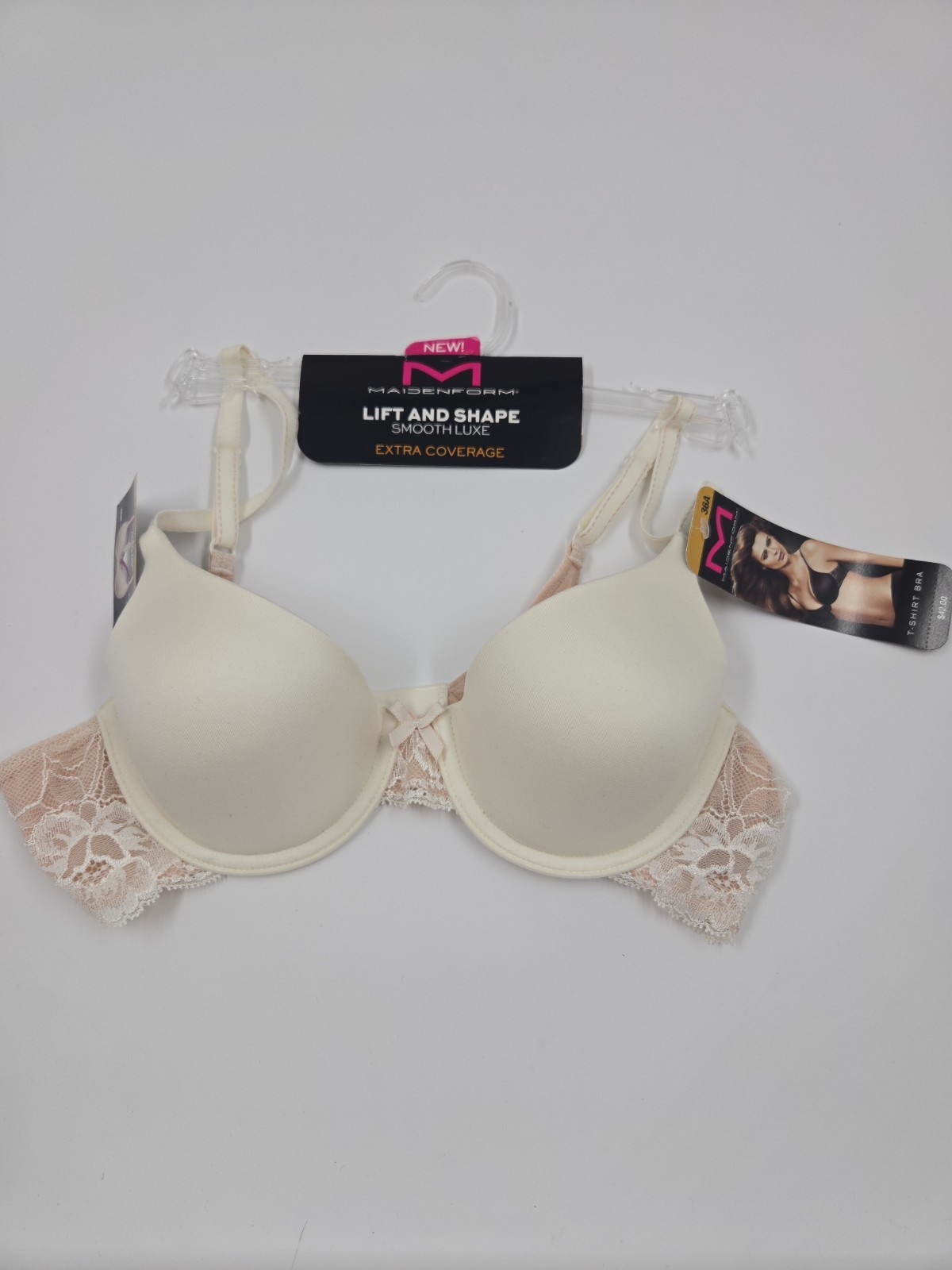 Maidenform Lift & Shape Smooth Luxe Extra Coverage 36A T-shirt Bra In Ivory