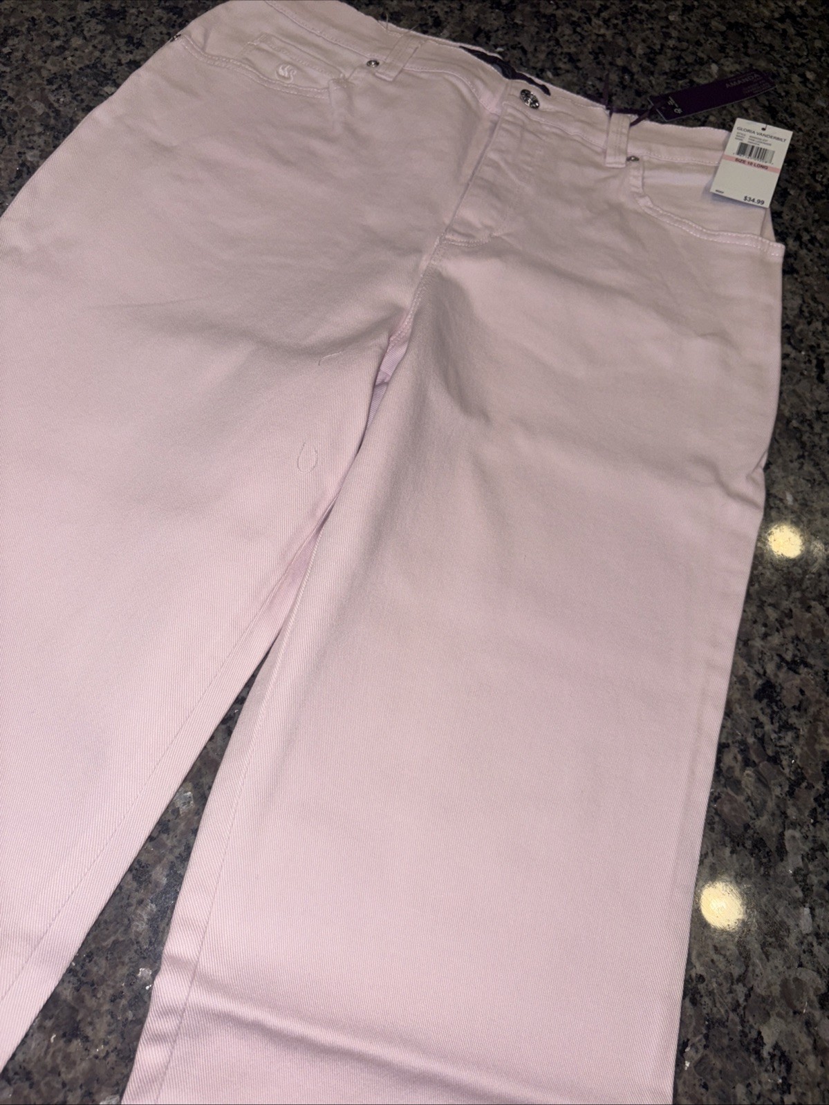 Gloria Vanderbilt Womens Pink Amanda Stretch Denim Pants Sz 10 New With Tags