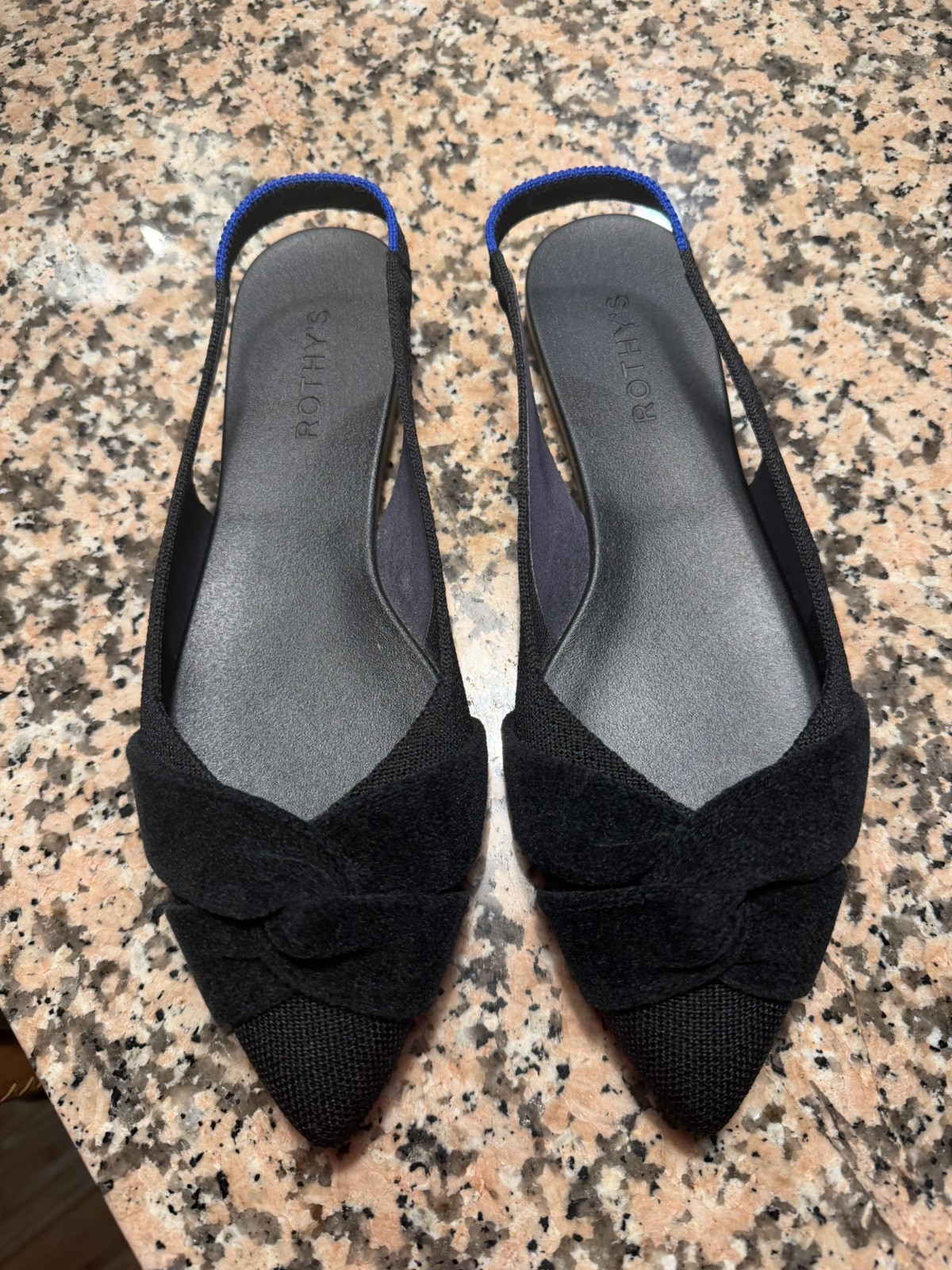 Rothy’s The Twist Point Slingback Flats Women’s Size 10 Black 419-004