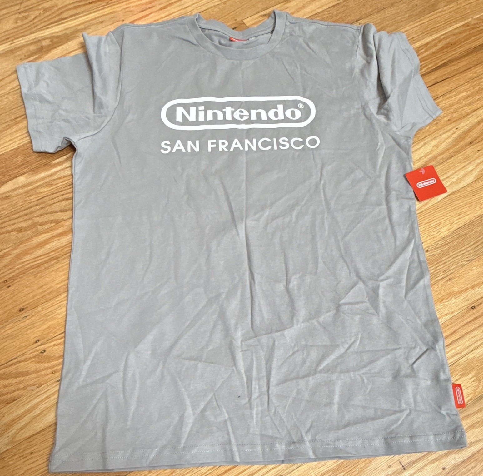 Nintendo Men’s Gray Graphic Logo Crew Neck Short Sleeve T-Shirt Size M