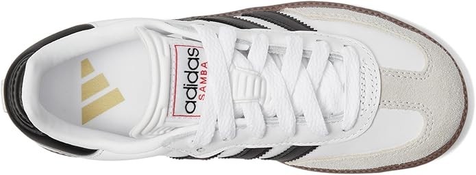 adidas Samba Indoor Sneaker, White/Black/Gum, 12.5 US Unisex Little Kid – NEW