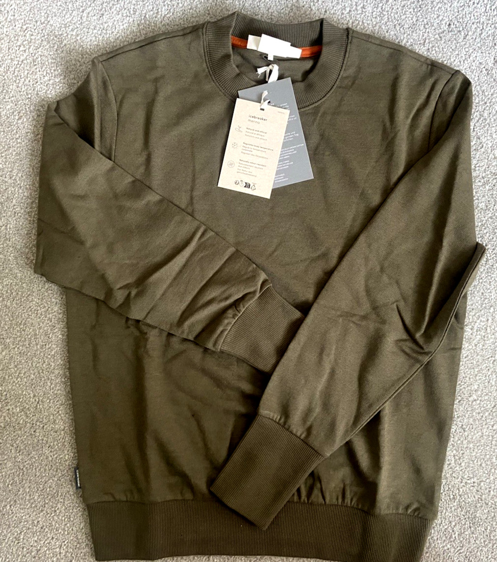 NEW Icebreaker 30% Merino Wool Blend Sweatshirt Size M Retails for $130 Loden