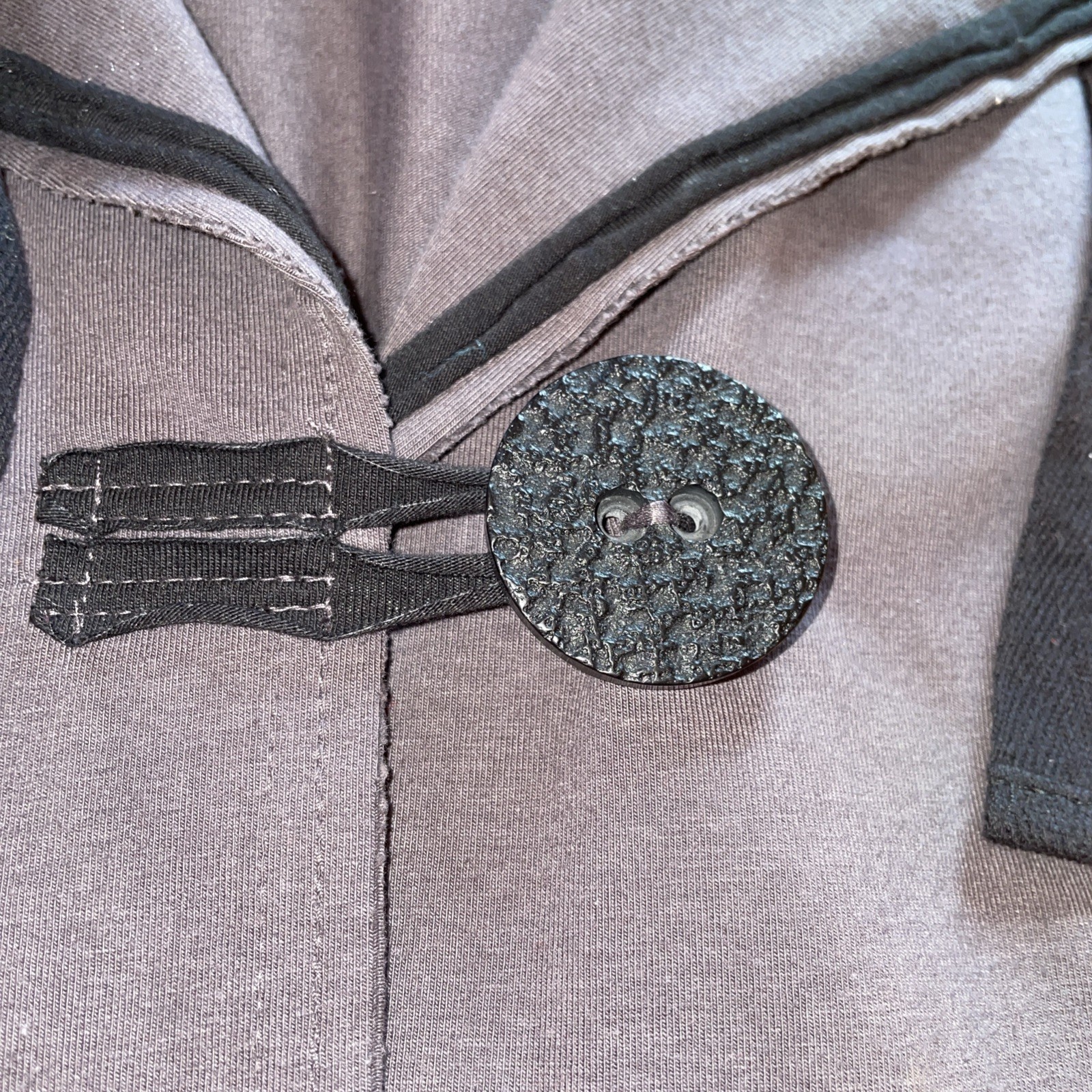 Buddha knee length jacket cotton blend spandex￼medium