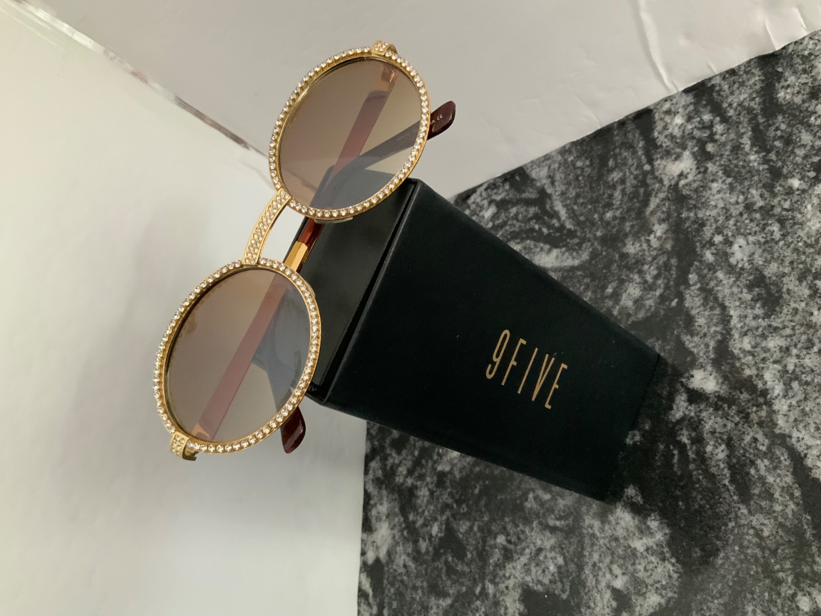 9FIVE 24k Gold Sunglasses CR-39 with box and original sales order w/small flaw