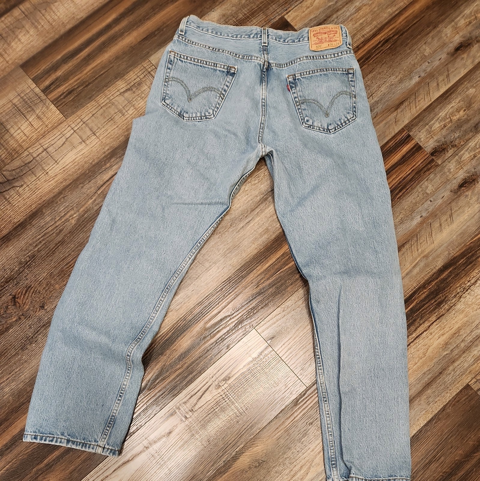 Levi’s Vintage Light Wash Straight Denim Jeans 90s 505 Series Men 34×36