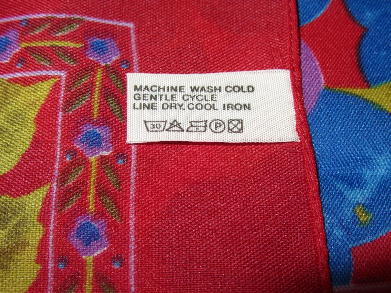 Vintage Italian Polyester Scarf 31 x 31 Fruit Red Blue Purple Italy BEAUTIFUL!!!