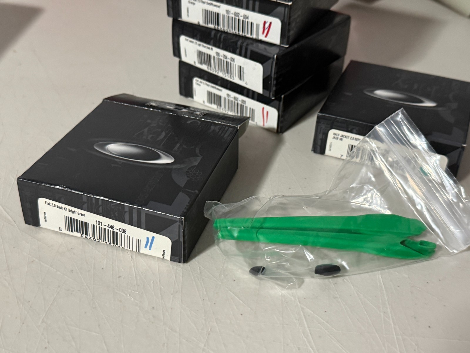 (NIB) OEM OAKLEY FLAK JACKET 2.0 Bright Green Sock Kit 101-446-008