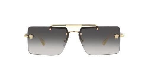 VERSACE VE2245 10028G 60mm Gold Rectangle Women’s Rimless Sunglasses
