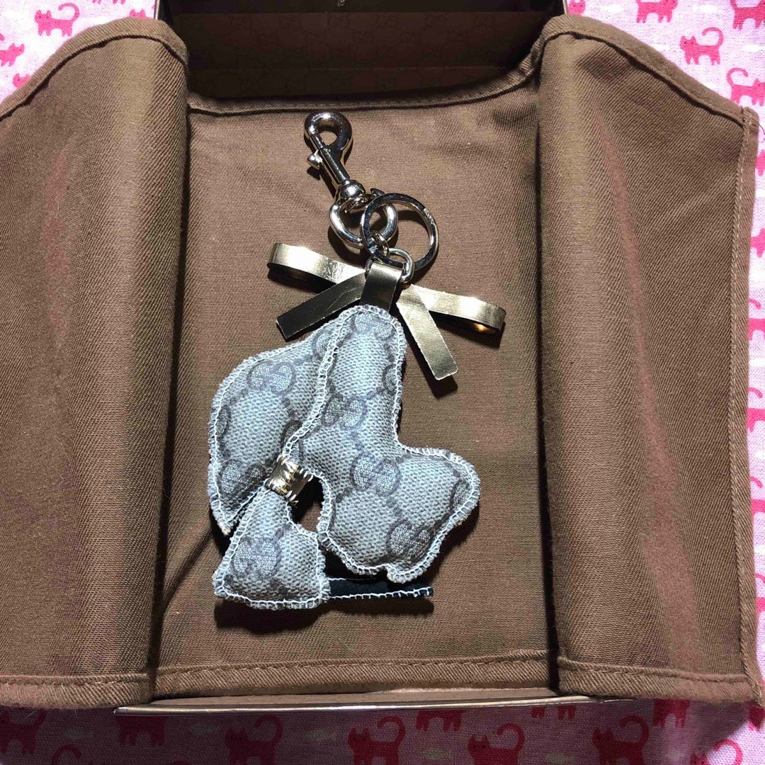 Gucci Auth Guccoli Great Dane Ulisse Dog Charm Key Ring Leather 18 cm 7.1″ Used