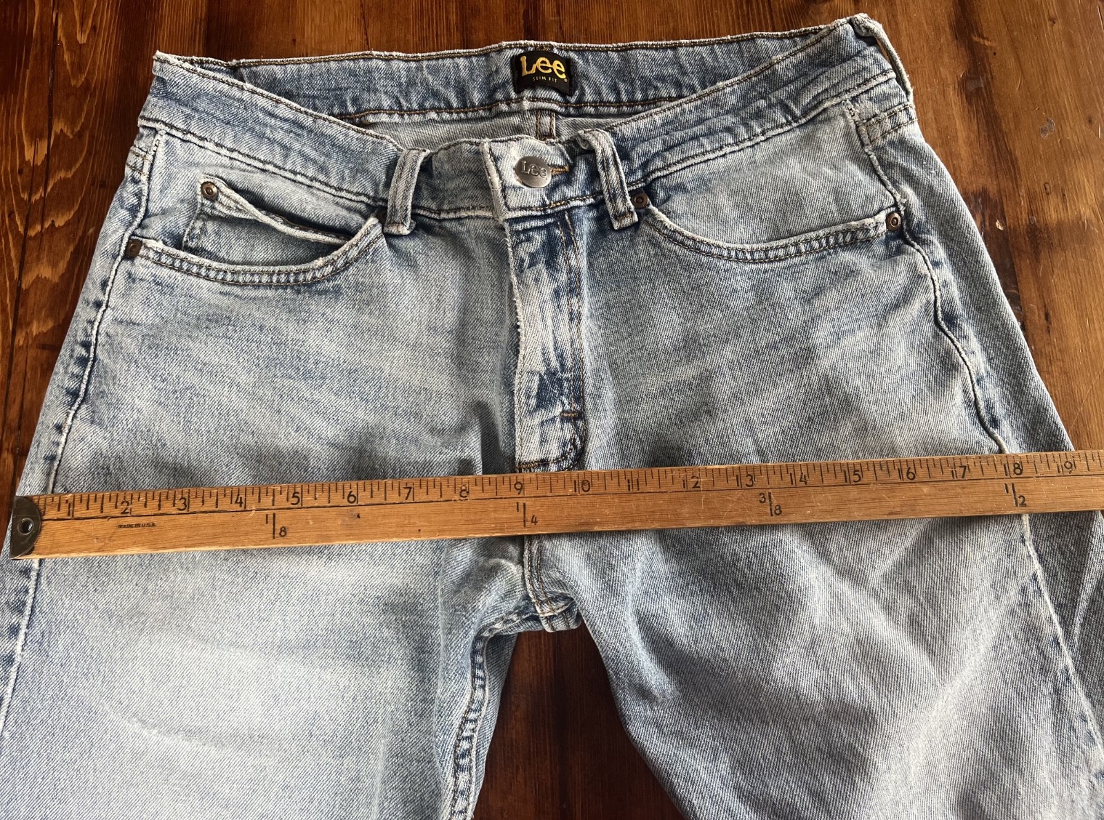 Lee Jeans Men’s Slim Fit Blue Medium Wash Denim Dungarees Workwear 32×29 (30×27)