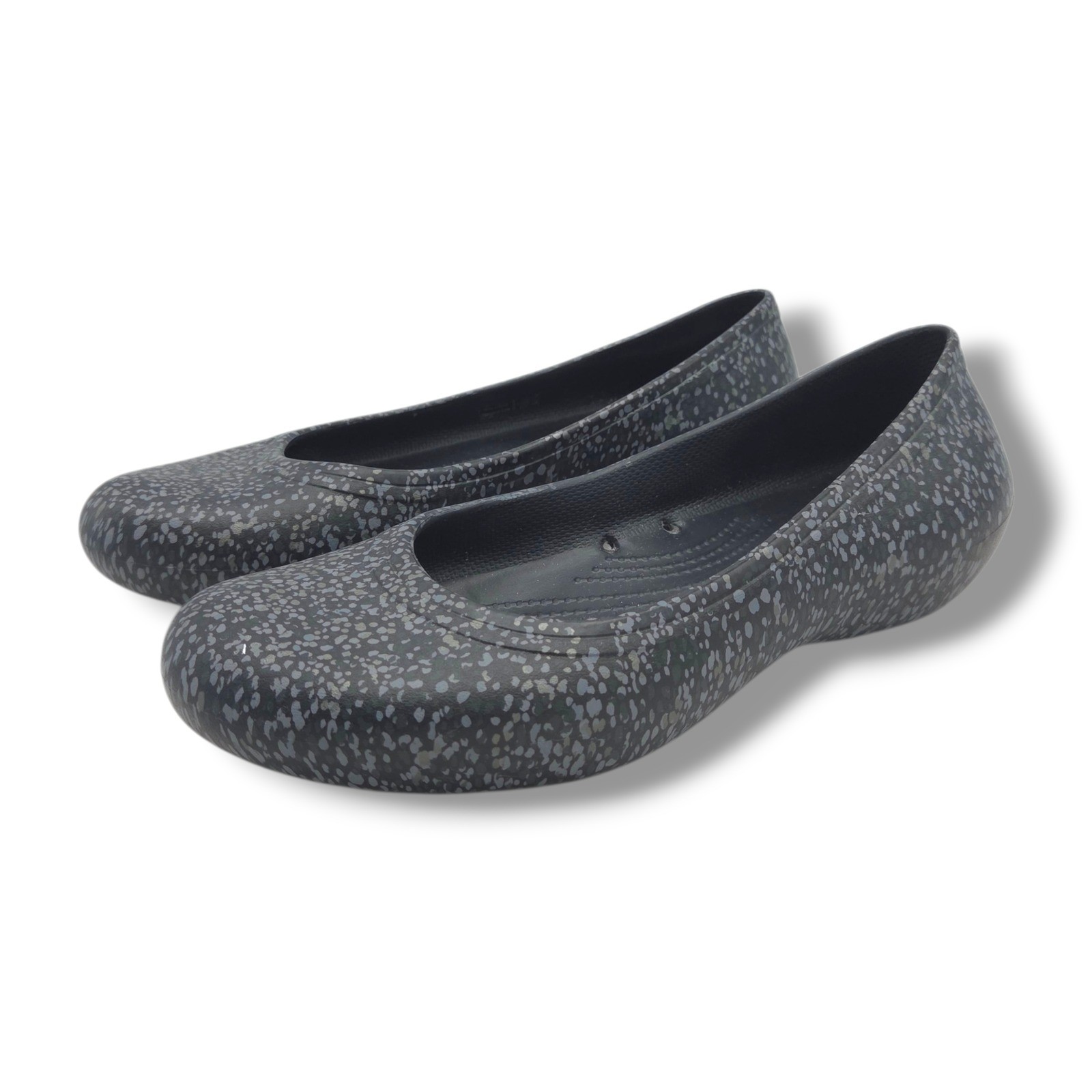 Crocs at Work Flats Womens 11 Black Dots Slip Resistant