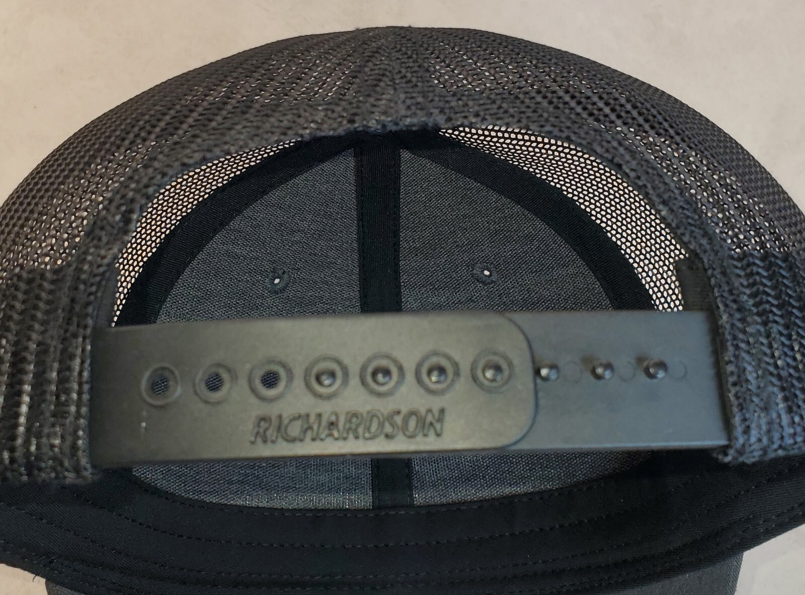 Peterbilt Red Patch on Richardson 112 Trucker Hat Snapback Charcoal/Black