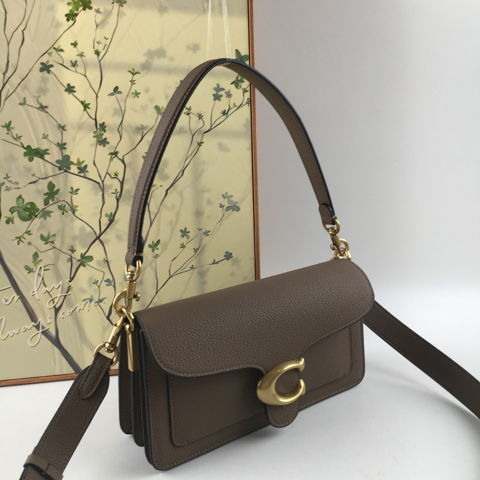 COACH CH857 Tabby Shoulder Bag 26 Polished Pebble Leather Snap closure 2WAY