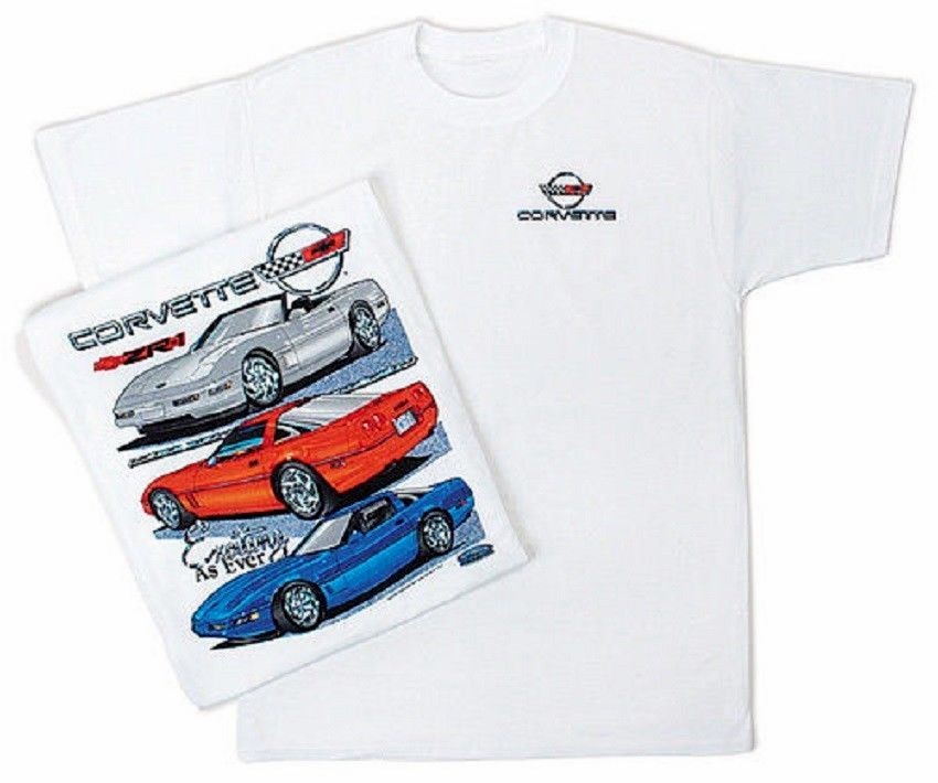 MEN’S C4 CORVETTE T-SHIRT WHITE EXCITING AS EVER 3 C4 VETTE S-XL24.99+2X,3X NEW