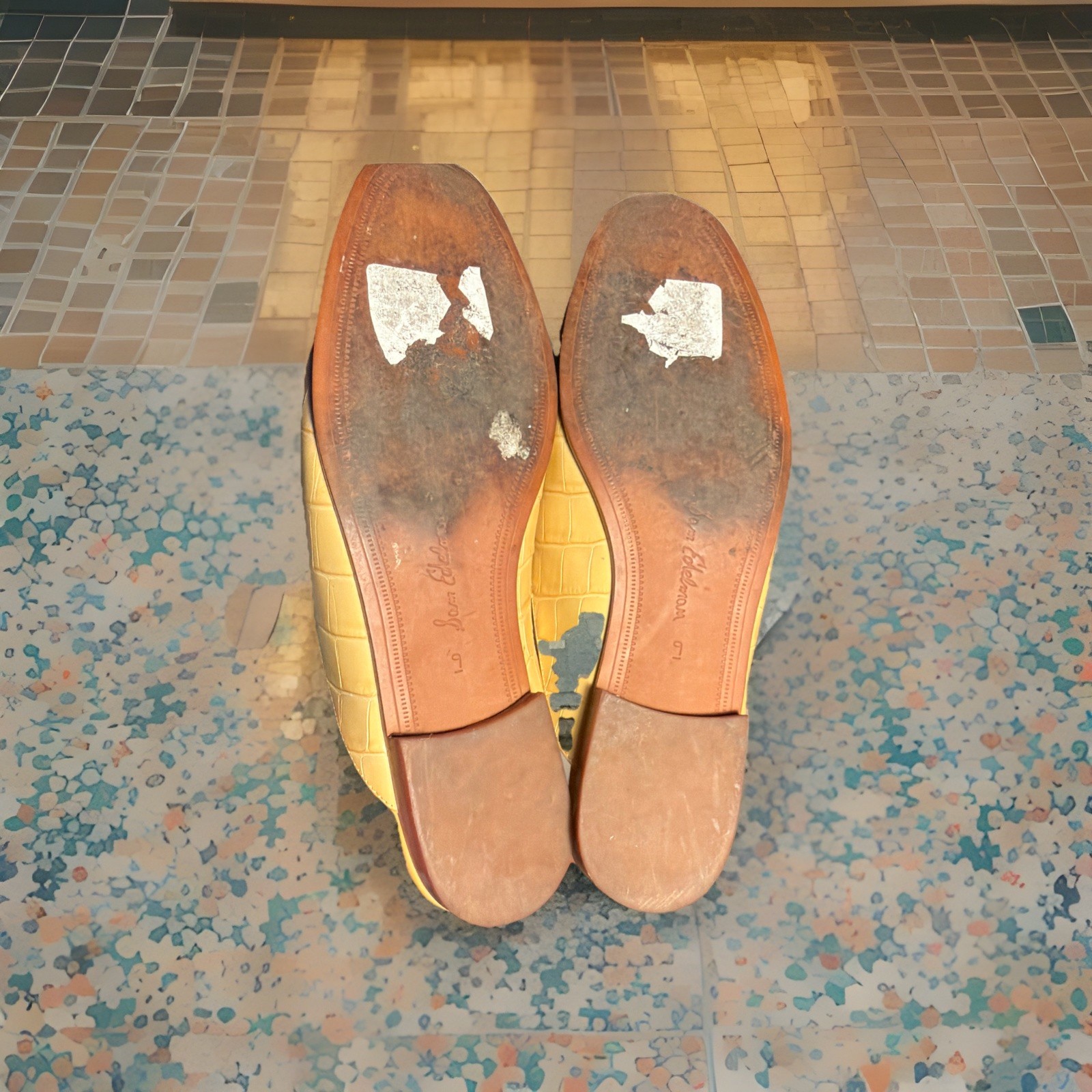 Sam Edelman Womens Laurna Sun Croc Leather Slip On Flats Sz 9M