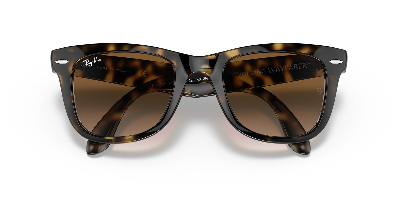Ray-Ban Wayfarer Folding Classic Light Havana/Brown Gradient 50 mm Sunglasses