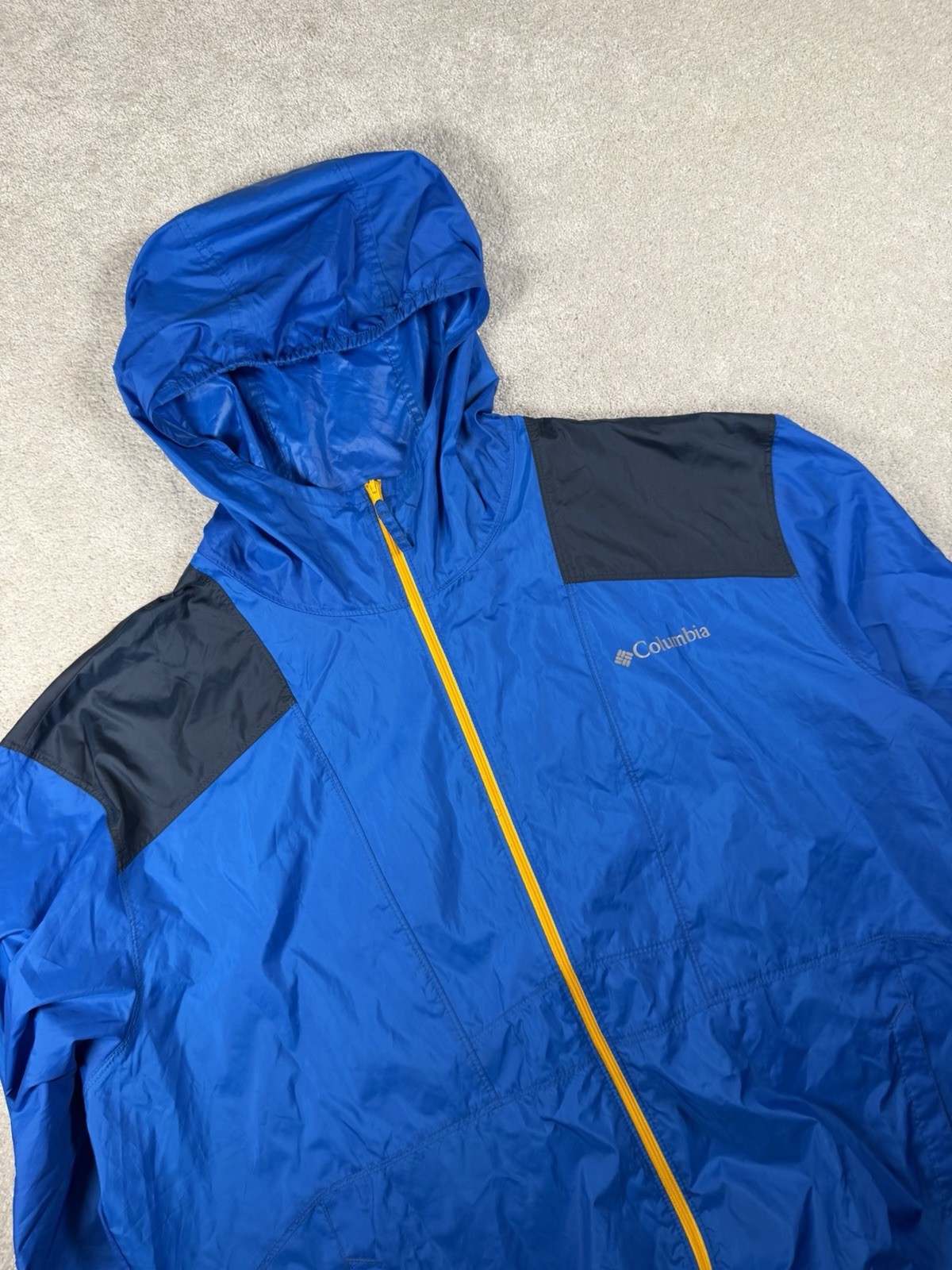 Columbia Flashback Windbreaker XL Jacket Omni-Shade Blue/Black/Yellow Rain Pack