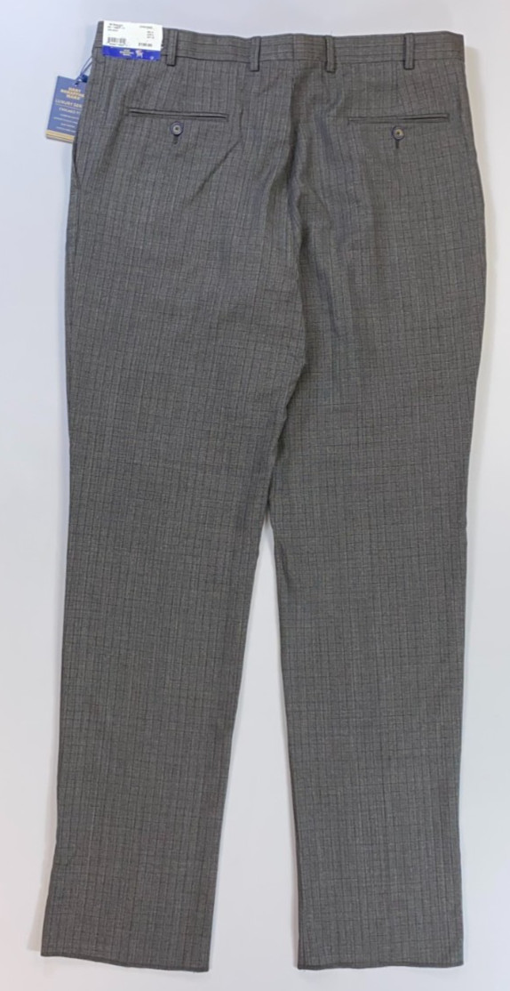 Men’s Hart Schaffner Pleated Chicago Black Plaid Wool UNHEMMED Pants