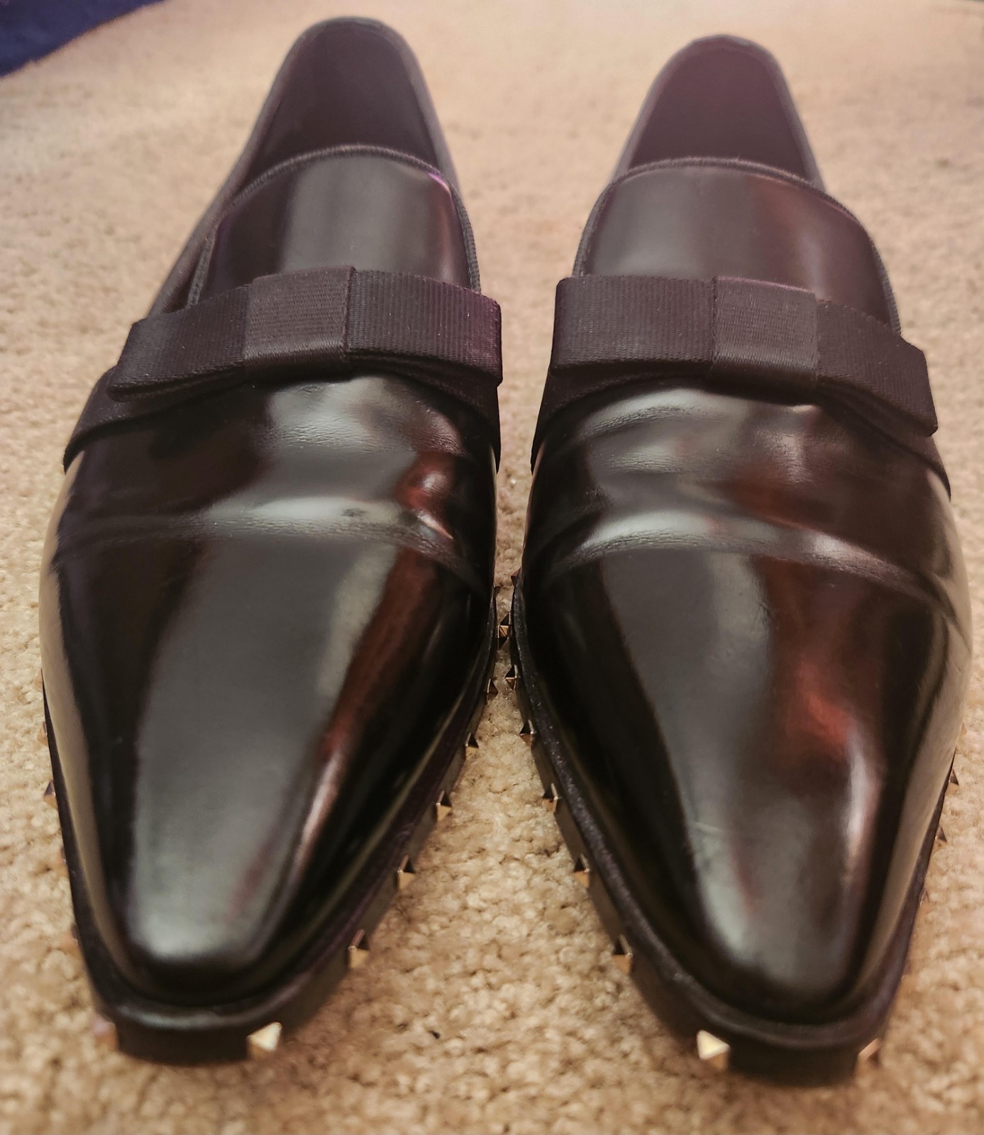 VALENTINO Black Leather Rock Stud Oxfords Size EU 41 (Size 10.5)