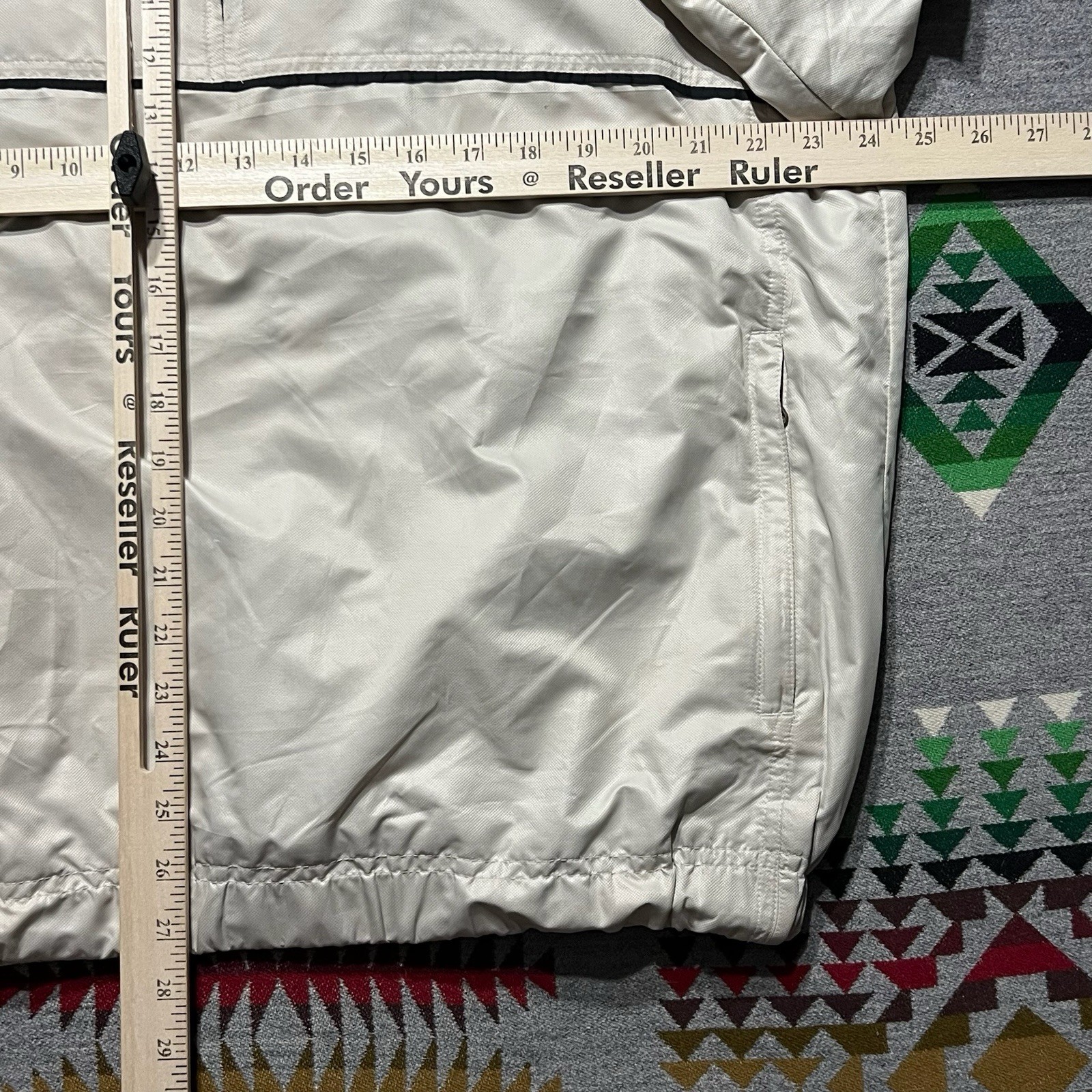 Vintage Mercedes-Benz Windbreaker Size Medium Ivory 1/4 Zip Pullover Jacket R1