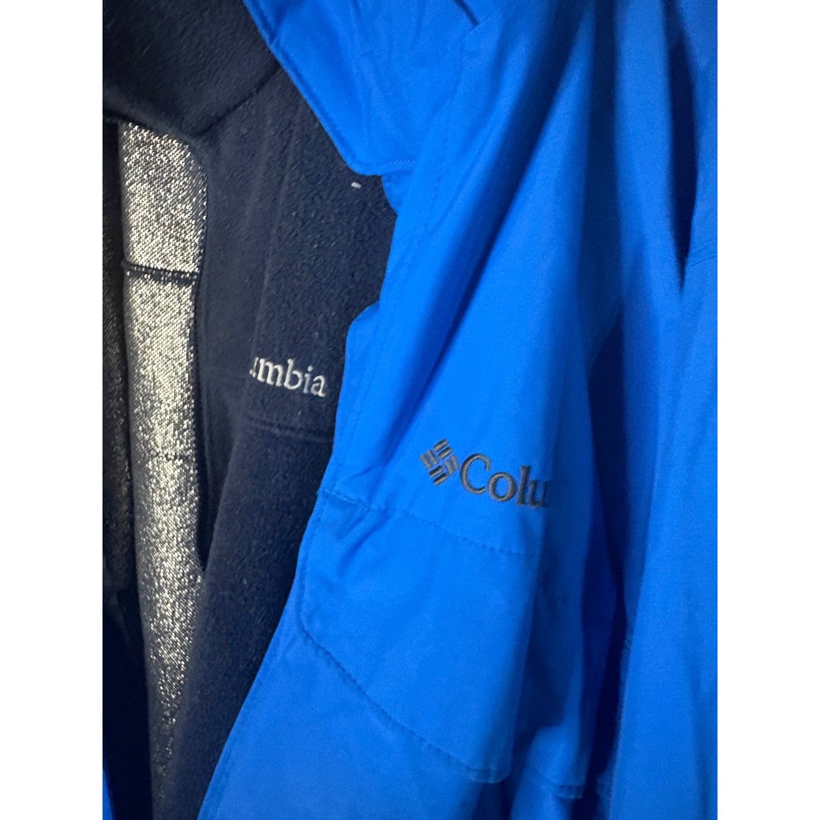 Columbia Omni-Tech 2 in 1 Omni-Heat Blue Waterproof Rain Jacket Mens XXL WM1053