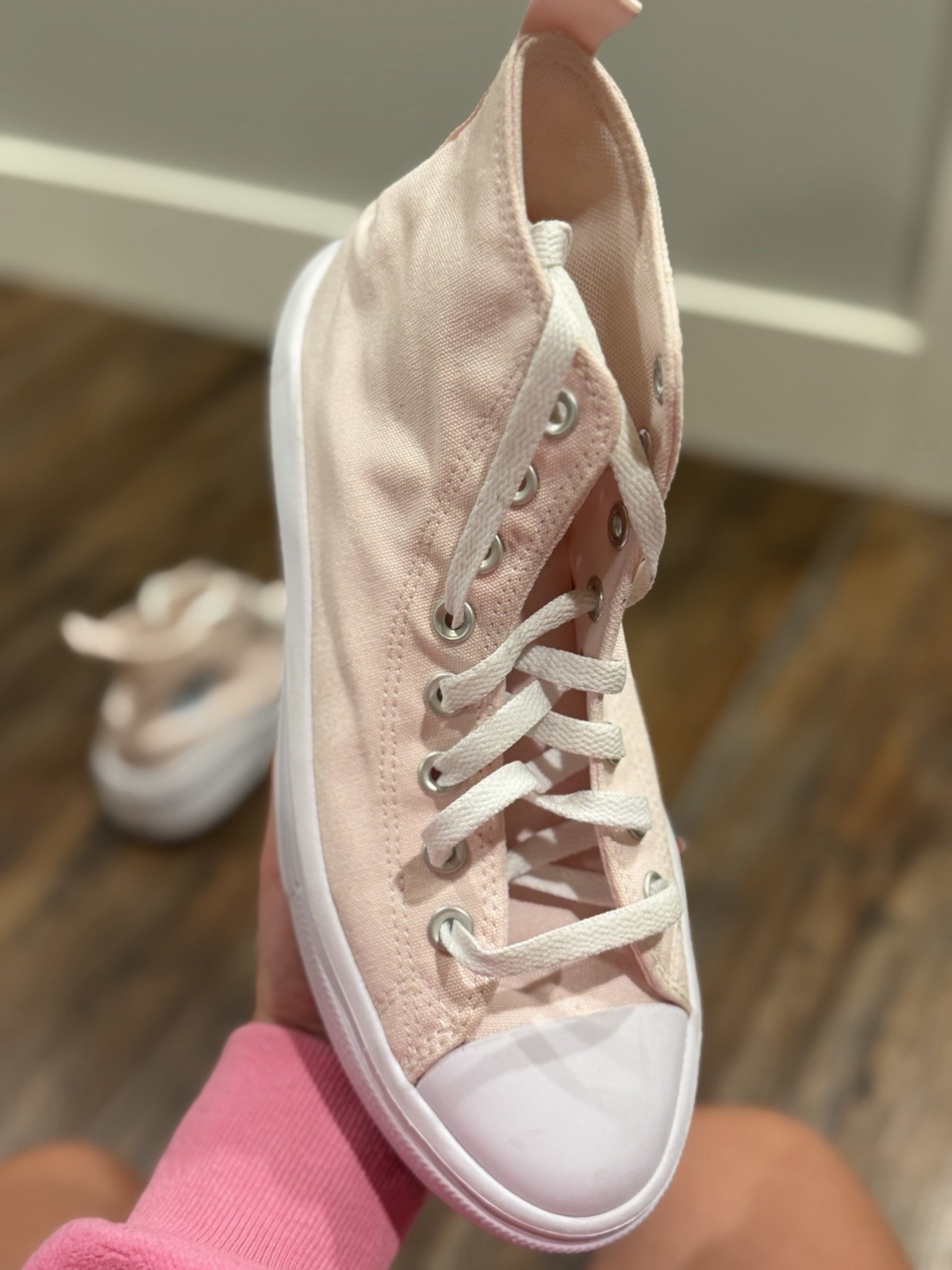 Converse Chuck Taylor All Star Lift Platform High Top Canvas Sneakers Pink/White