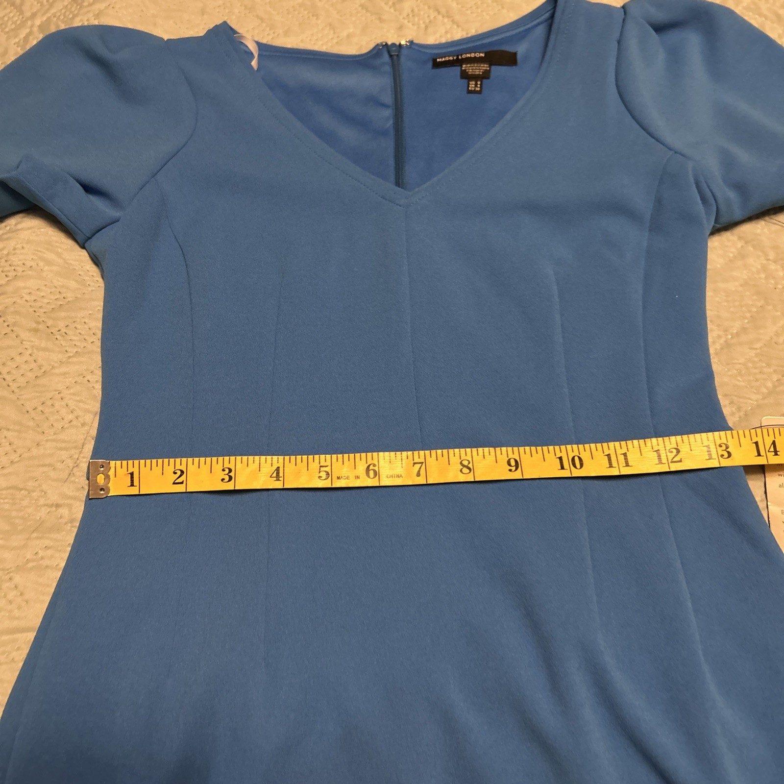 Maggy London Blue Tie Neck ocean blue Dress RN 58142 NWT Women’s Size 0