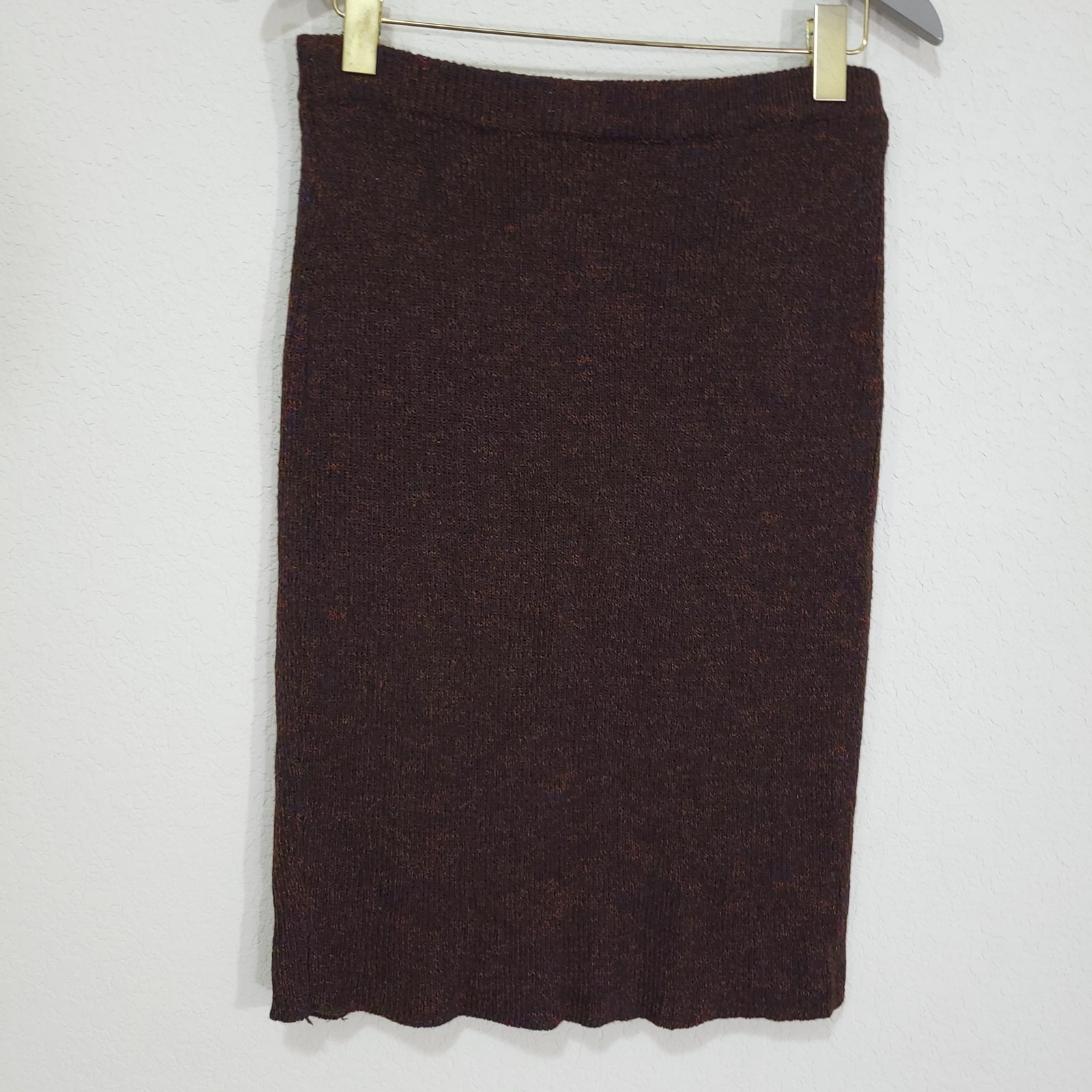 Vintage 90s Skirt Richard and Co Womens M Ribbed Knit Pencil Straight Stretch