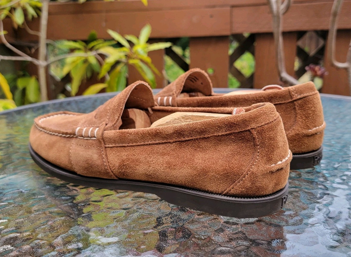 Polo Ralph Lauren Penny Loafers Men’s 9 D Brown Suede Leather Slip On Shoes