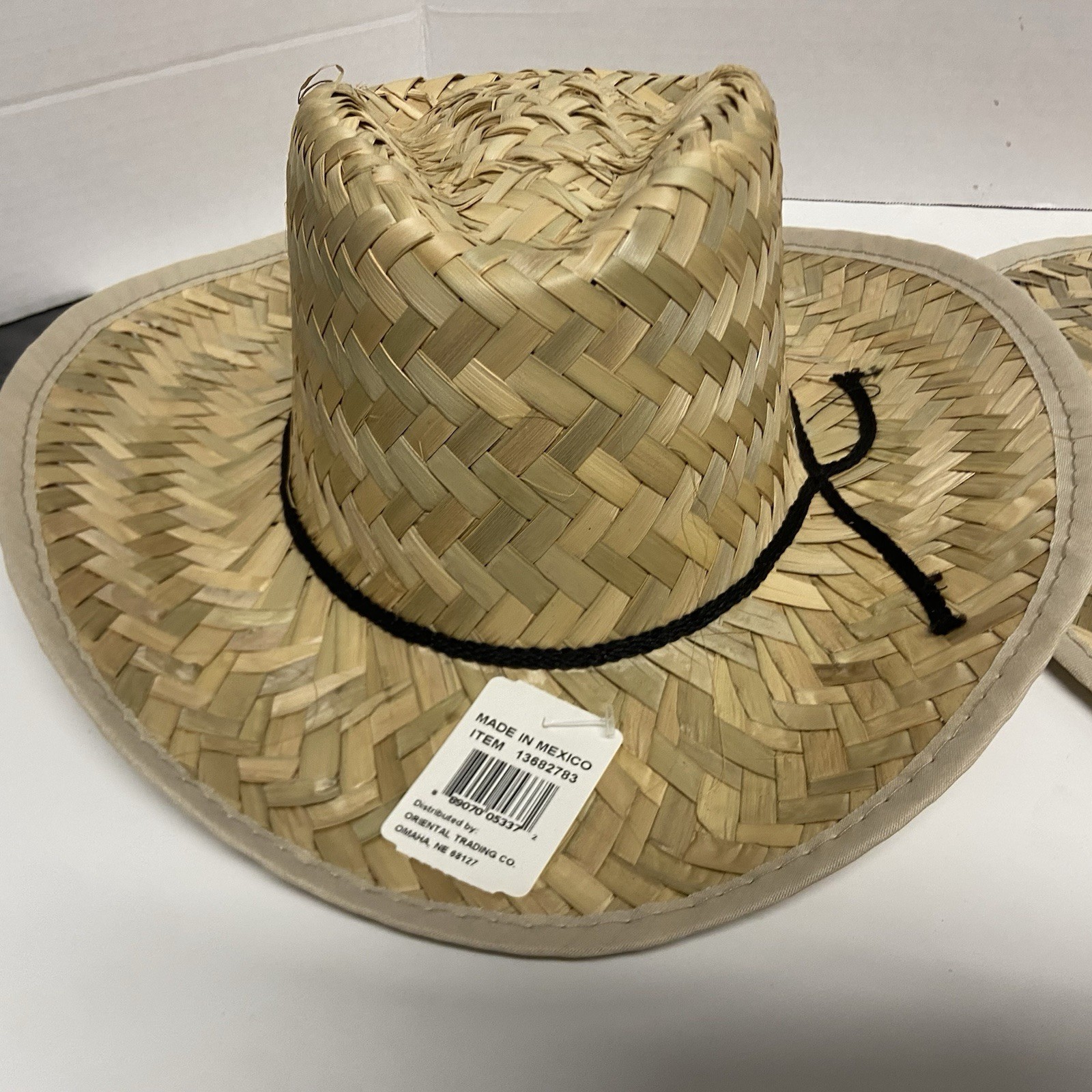 (2) Straw Hat Made In Mexico Outdoor Beach Party Wide Brim Safari Garden Rancher