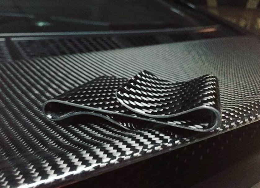Carbon Fiber Money Clip , RFID blocking, Slim Minimalist Wallet, 5 year warranty