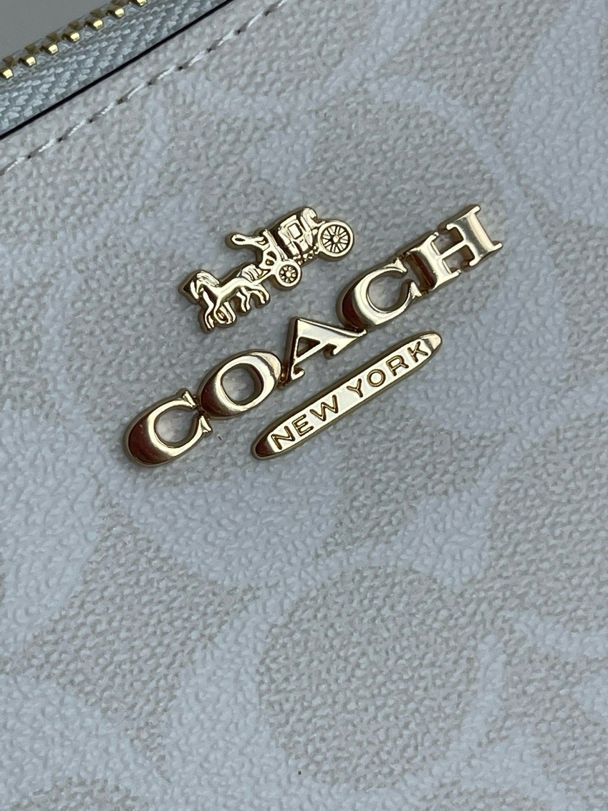 NEW COACH Teri 2Way Shoulder Bag Signature Coated Canvas White outlet CA548