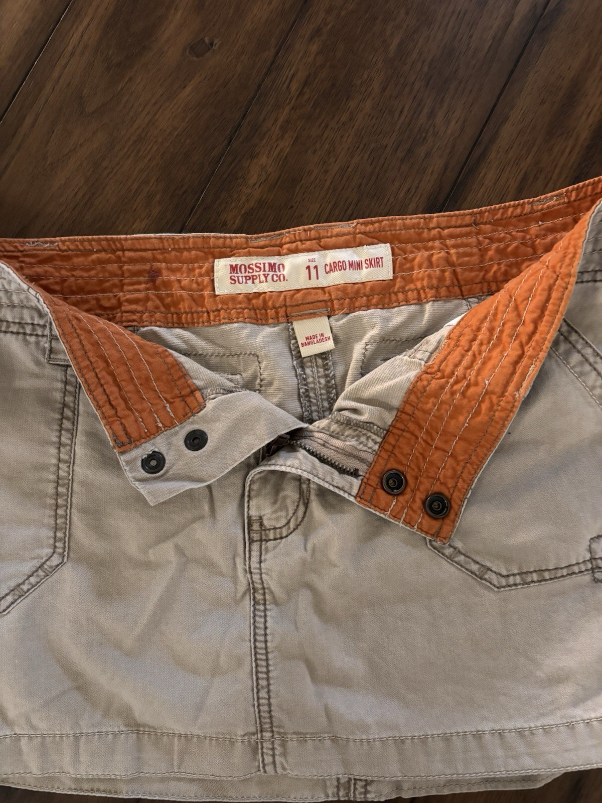 Mossimo Supply Co. Cargo Mini Skirt Beige/Orange Size 11 fits like a 6/8