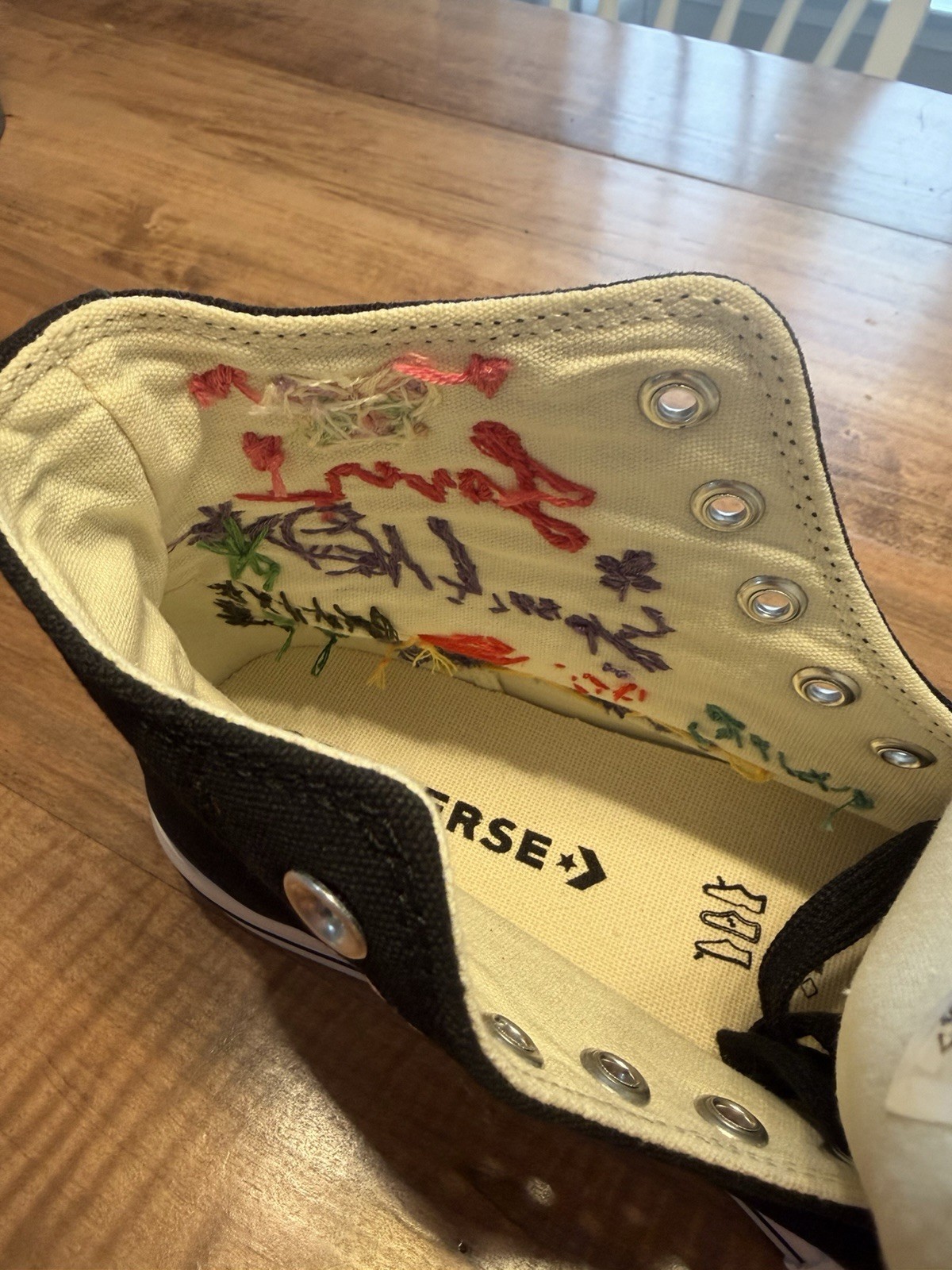 Taylor Swift Inspired stitched Converse Size W9 M7 Platform High Top