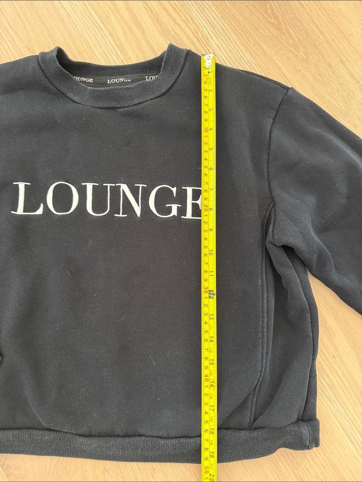 Lounge Apparel Black Embroidered Logo Crewneck Sweatshirt Size M