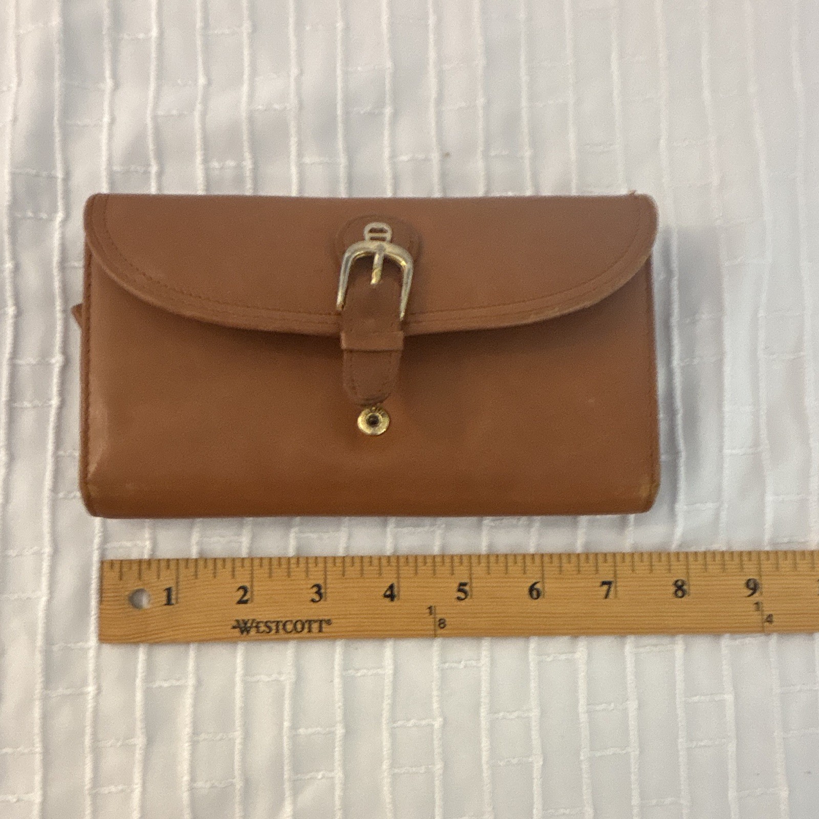 Etienne Aigner Brown Wallet Buckle Flap Logo Folding Credit Card Holder