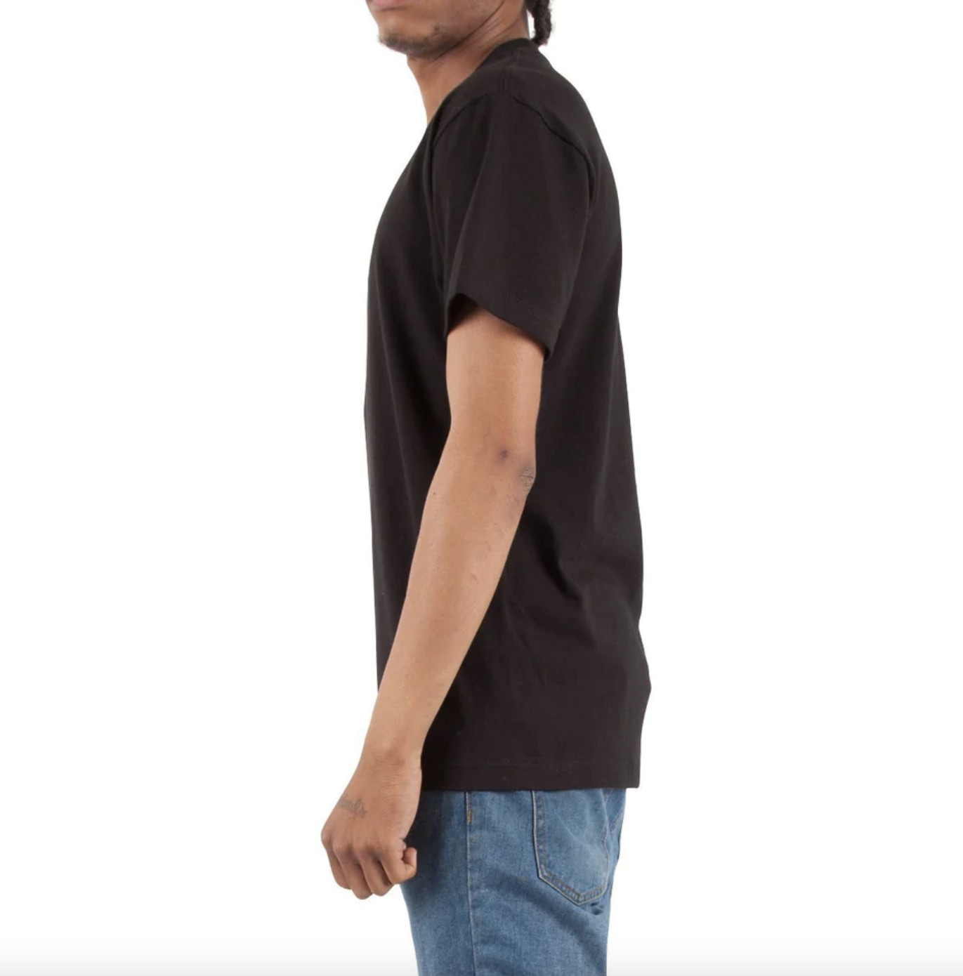 Shaka Wear V-neck Solid Short sleeve Cotton T-shirt Heavy knit White Black S-5X