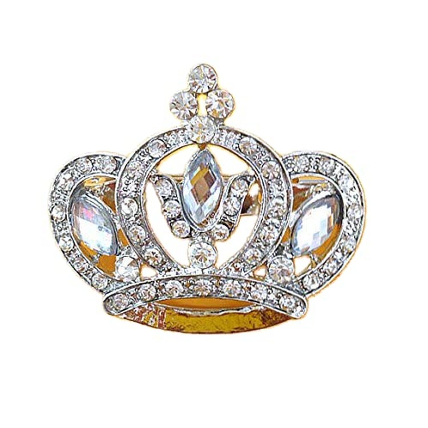 Vintage Inspired Crown pin/Brooch 37mm x 43mm use for Wedding Bouquet Bridal …