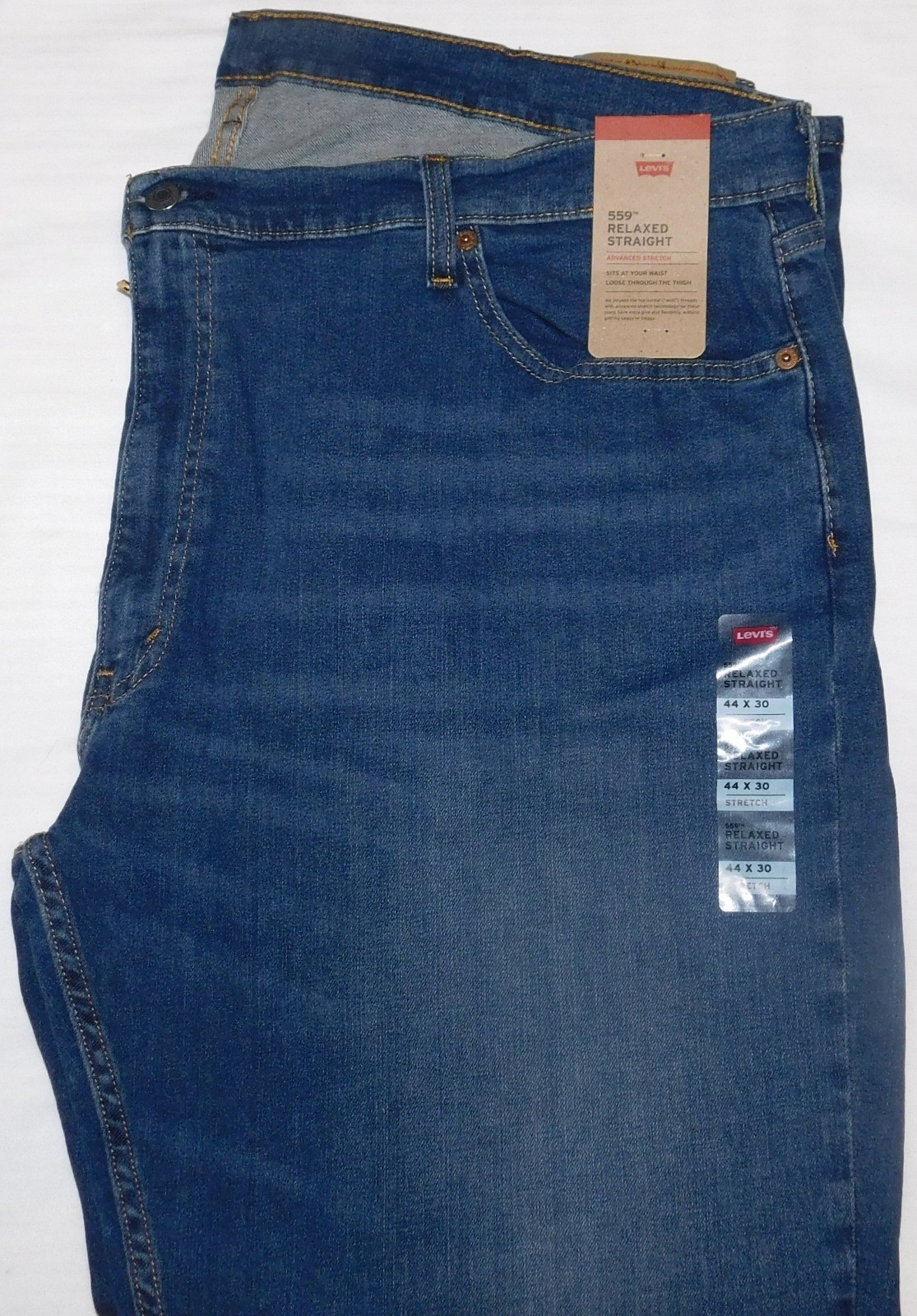 LEVIS 559 Relaxed Straight Jeans Stretch Loose Big & Tall NWT Steely Blue